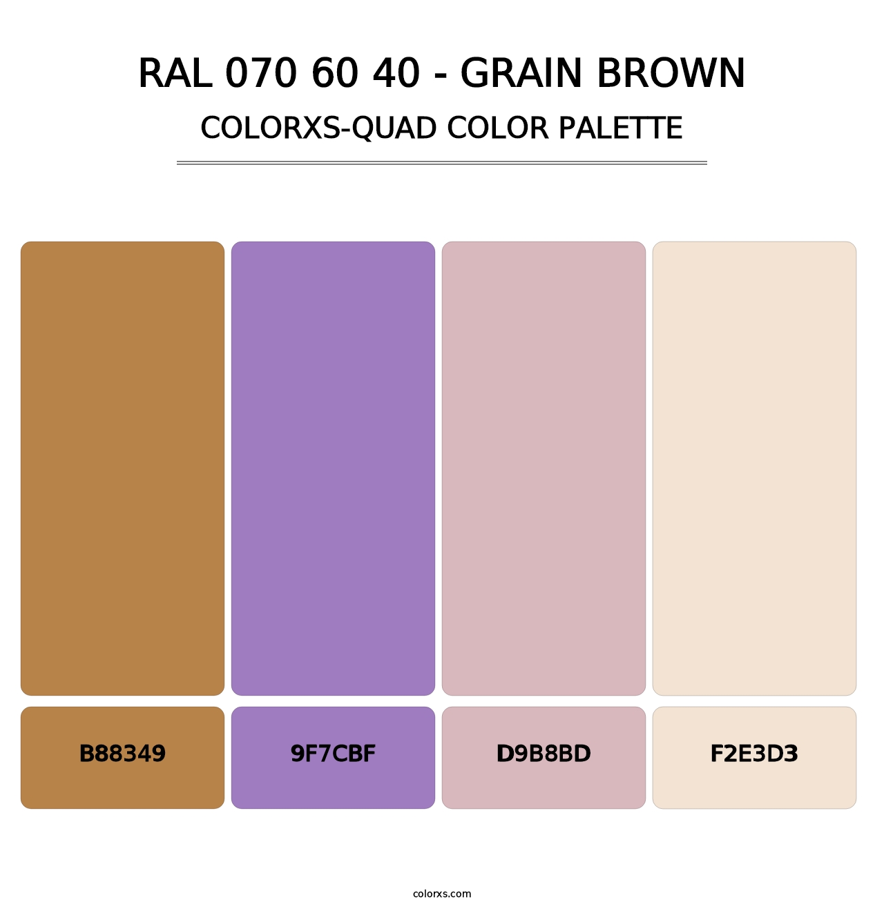 RAL 070 60 40 - Grain Brown - Colorxs Quad Palette