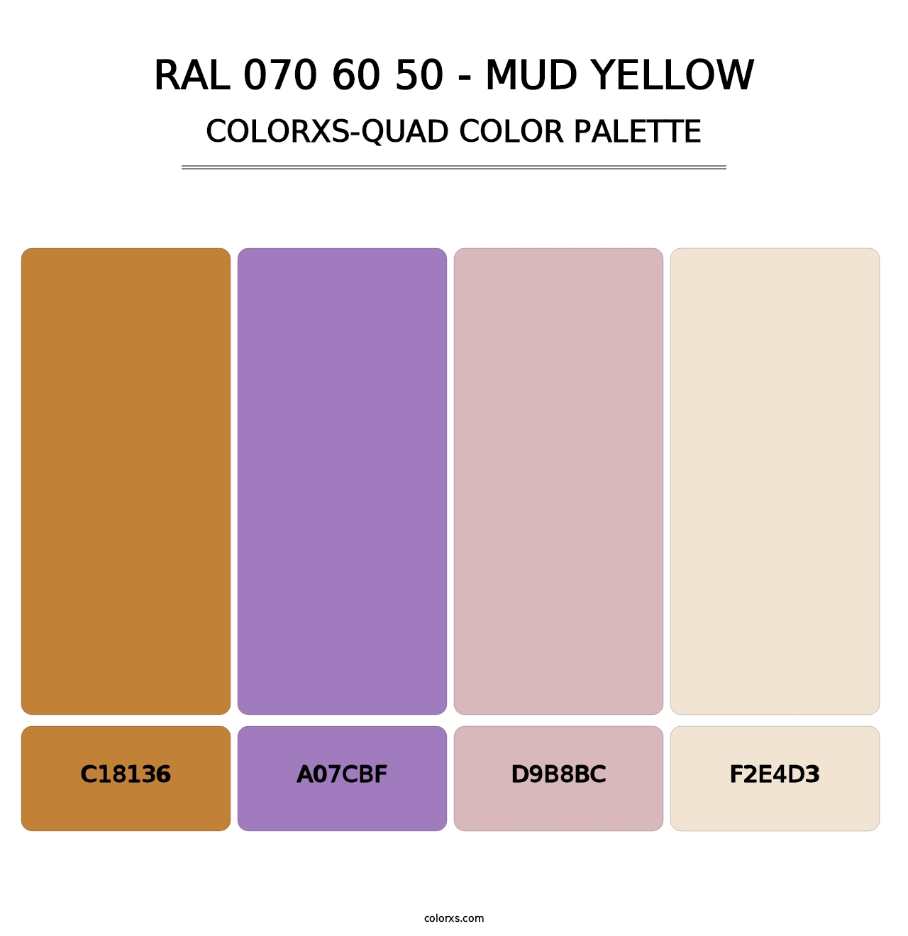 RAL 070 60 50 - Mud Yellow - Colorxs Quad Palette