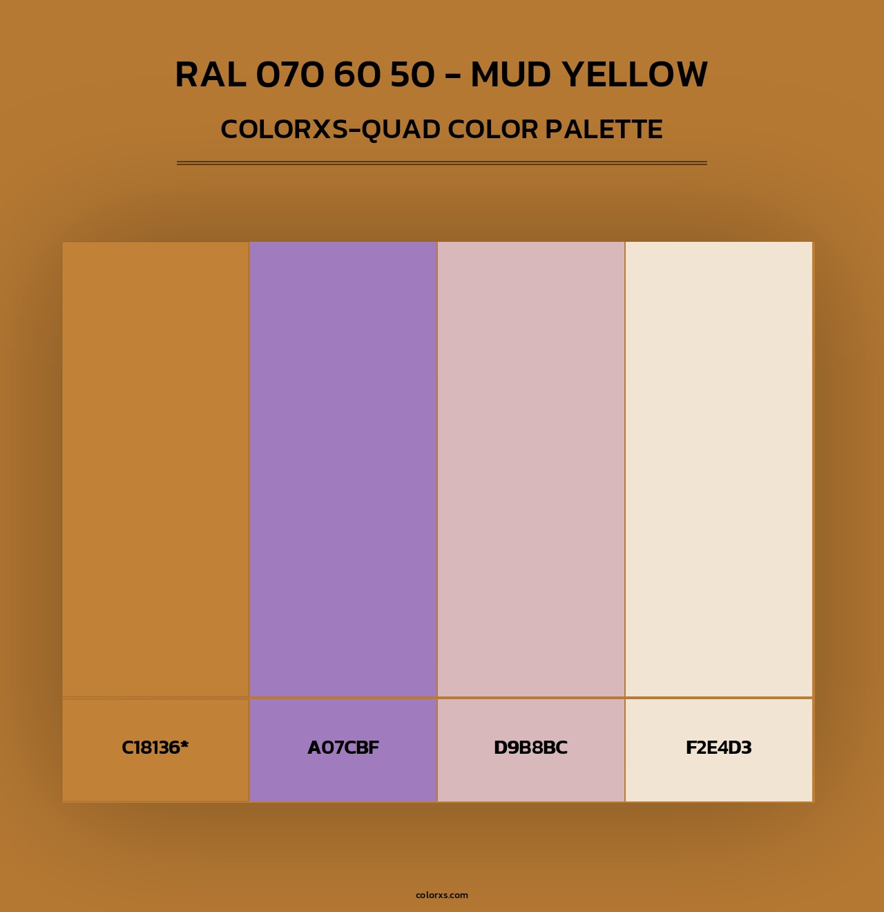 RAL 070 60 50 - Mud Yellow - Colorxs Quad Palette