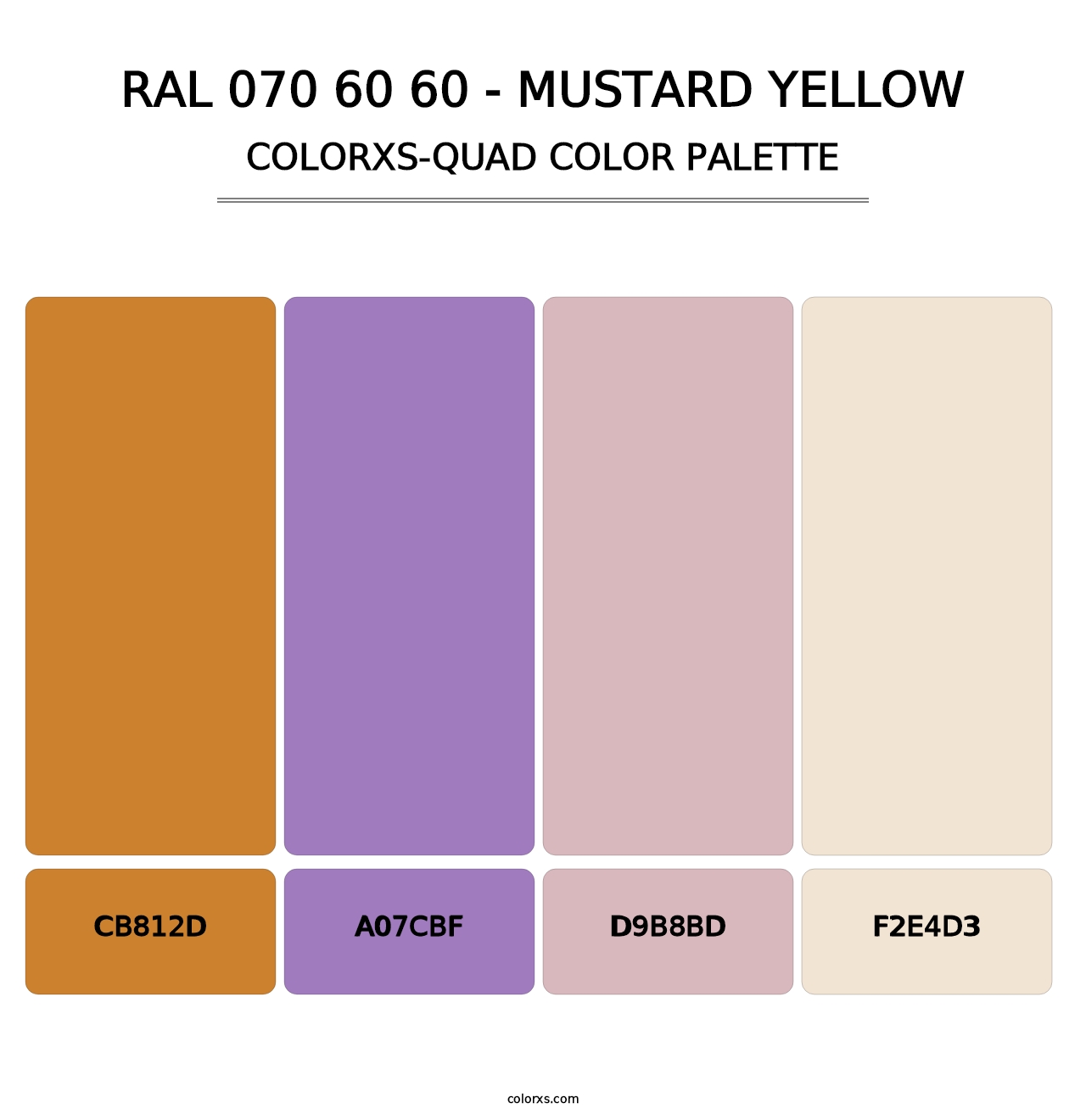RAL 070 60 60 - Mustard Yellow - Colorxs Quad Palette