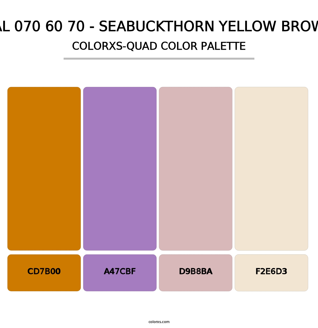 RAL 070 60 70 - Seabuckthorn Yellow Brown - Colorxs Quad Palette
