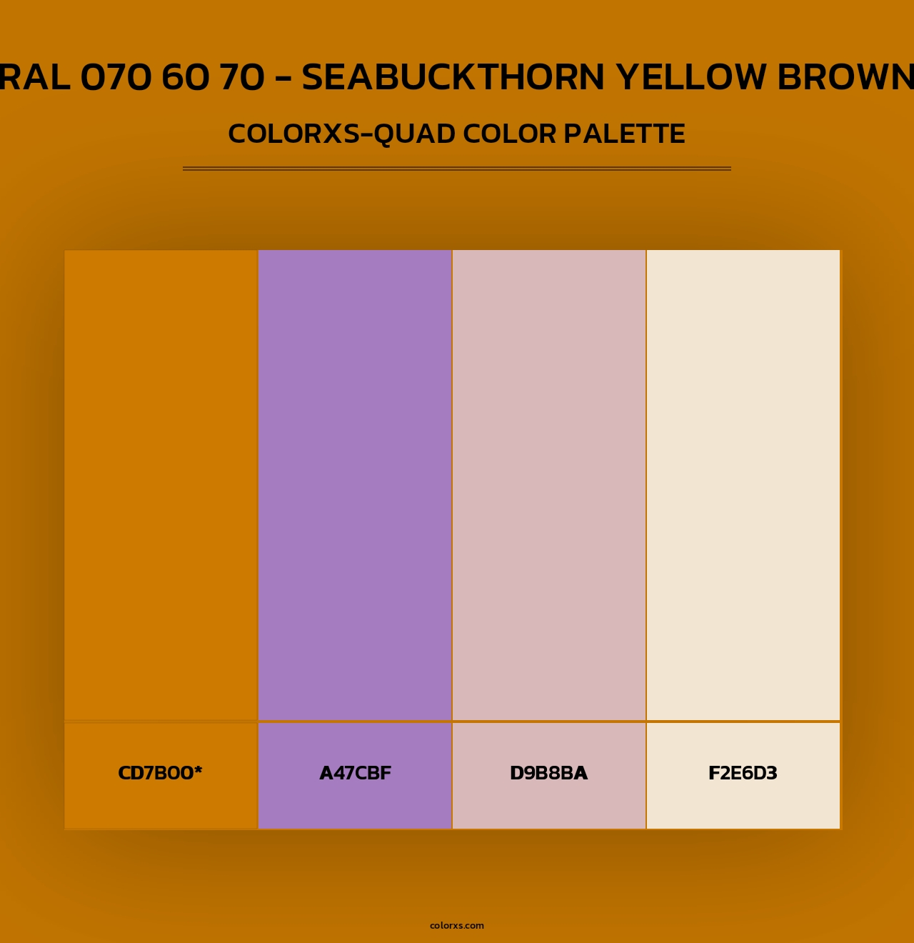 RAL 070 60 70 - Seabuckthorn Yellow Brown - Colorxs Quad Palette