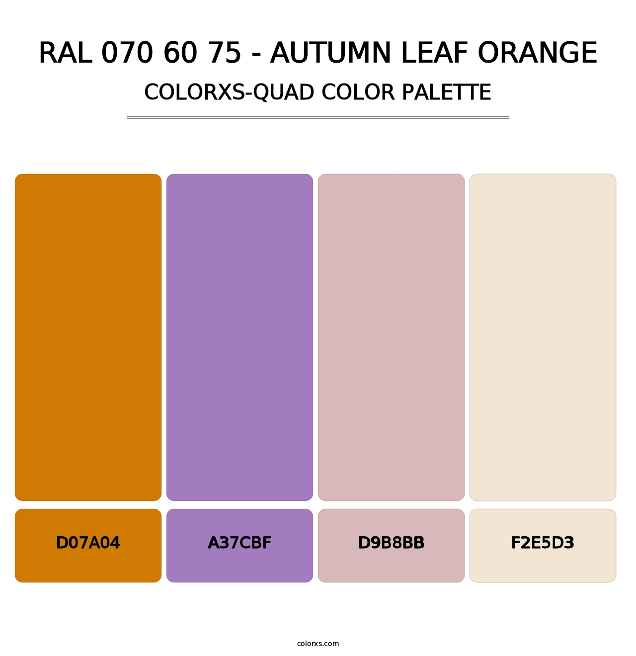 RAL 070 60 75 - Autumn Leaf Orange - Colorxs Quad Palette
