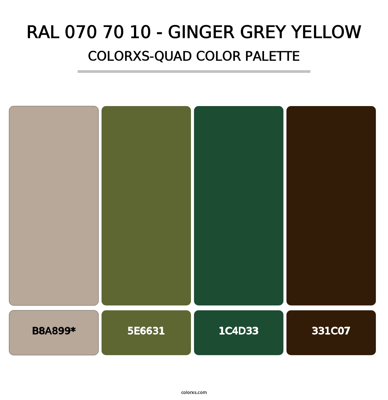 RAL 070 70 10 - Ginger Grey Yellow - Colorxs Quad Palette
