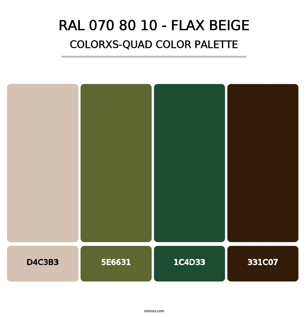RAL 070 80 10 - Flax Beige - Colorxs Quad Palette