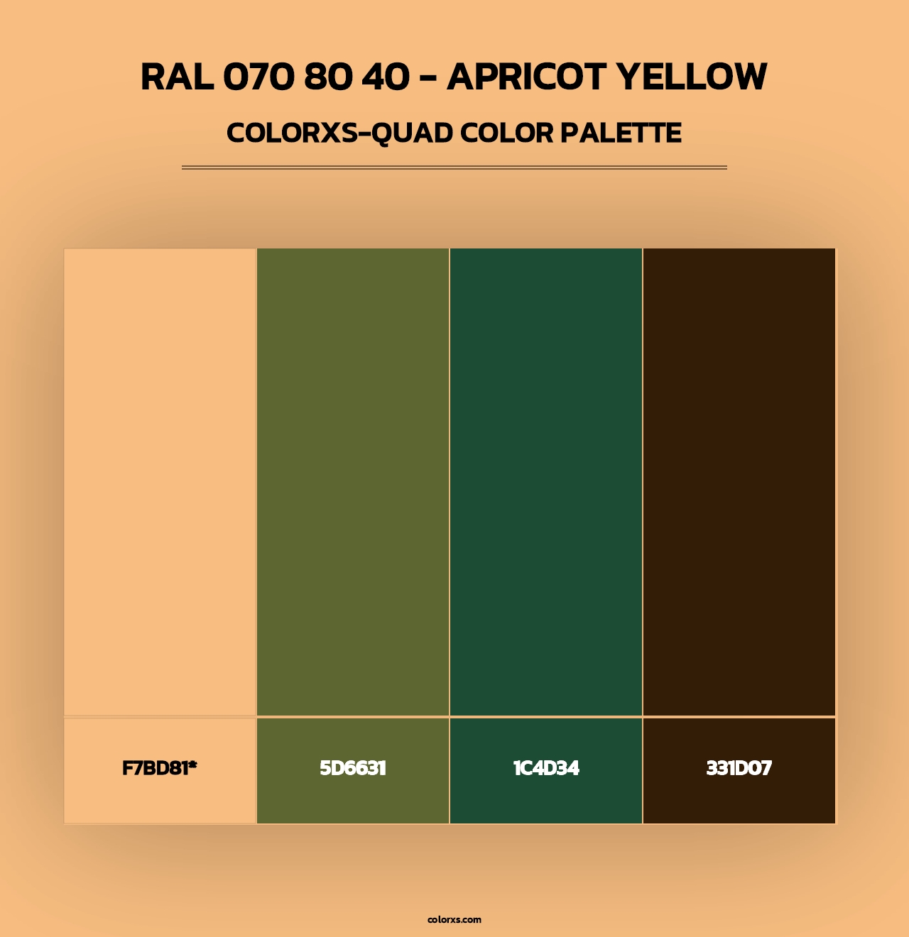RAL 070 80 40 - Apricot Yellow - Colorxs Quad Palette