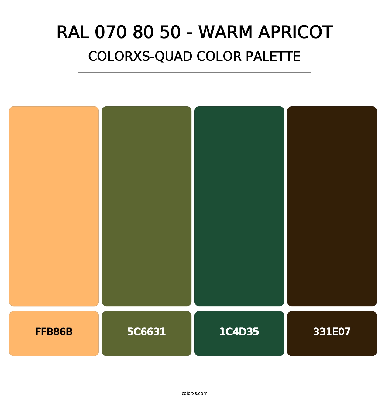 RAL 070 80 50 - Warm Apricot - Colorxs Quad Palette