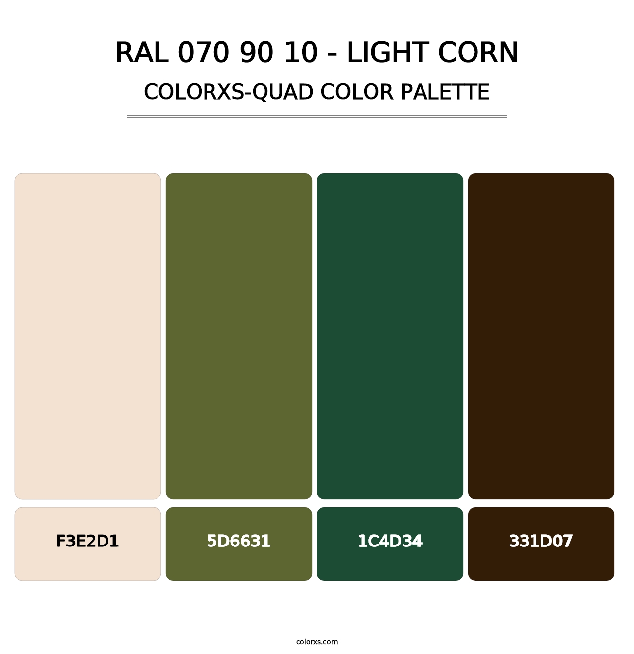 RAL 070 90 10 - Light Corn - Colorxs Quad Palette