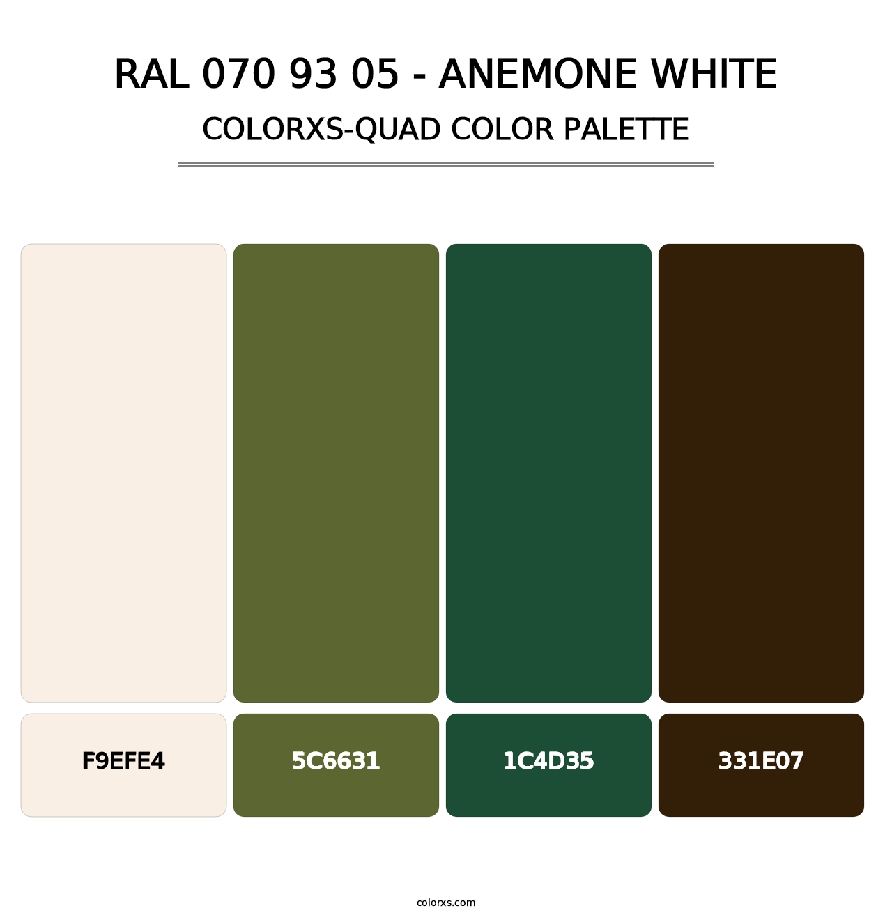RAL 070 93 05 - Anemone White - Colorxs Quad Palette