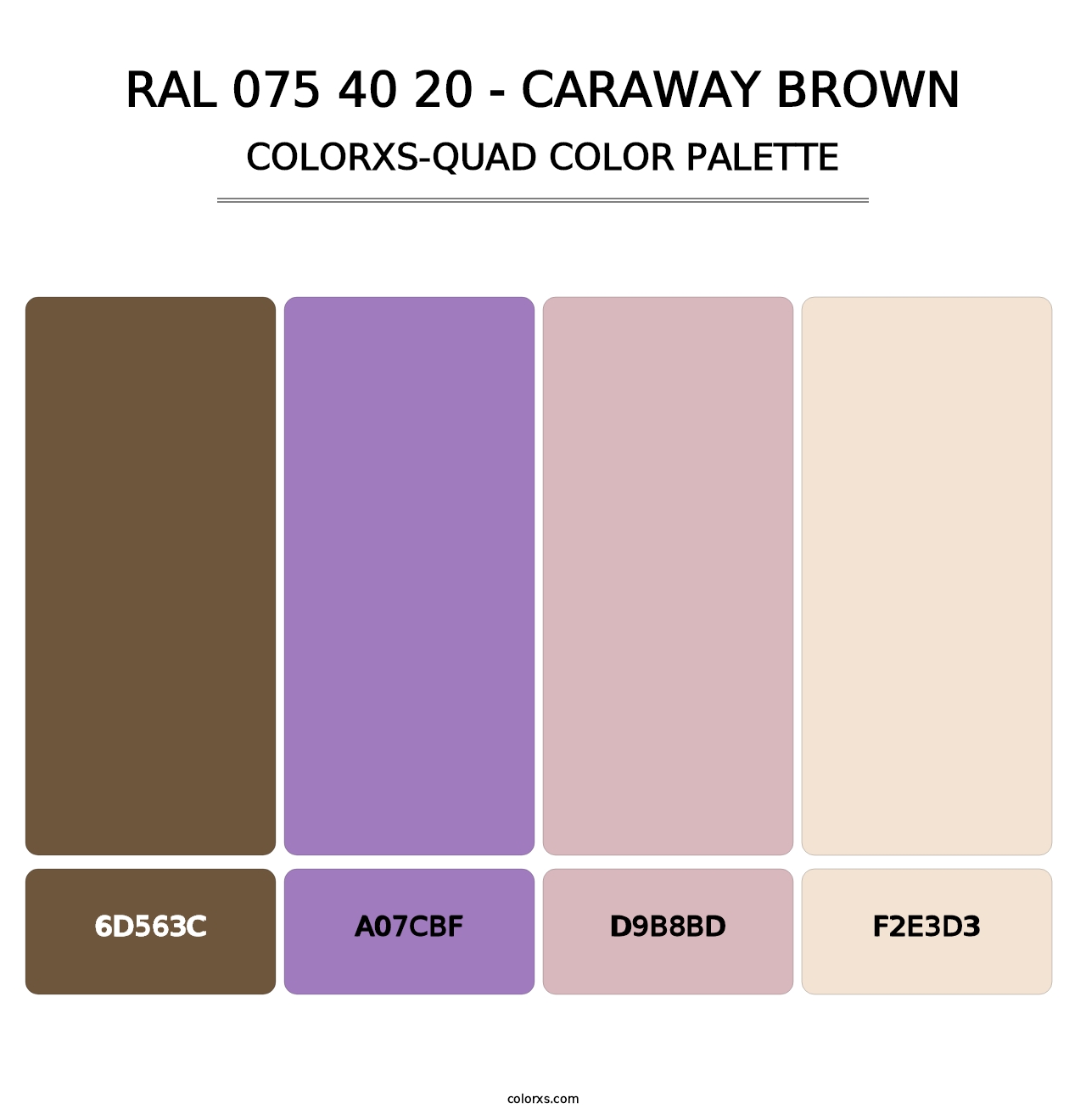 RAL 075 40 20 - Caraway Brown - Colorxs Quad Palette