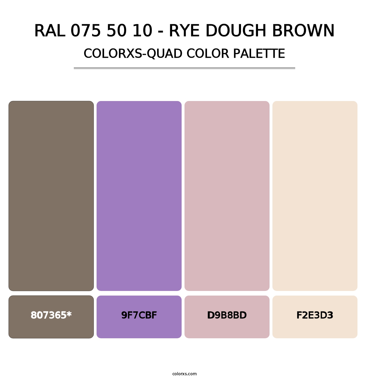 RAL 075 50 10 - Rye Dough Brown - Colorxs Quad Palette