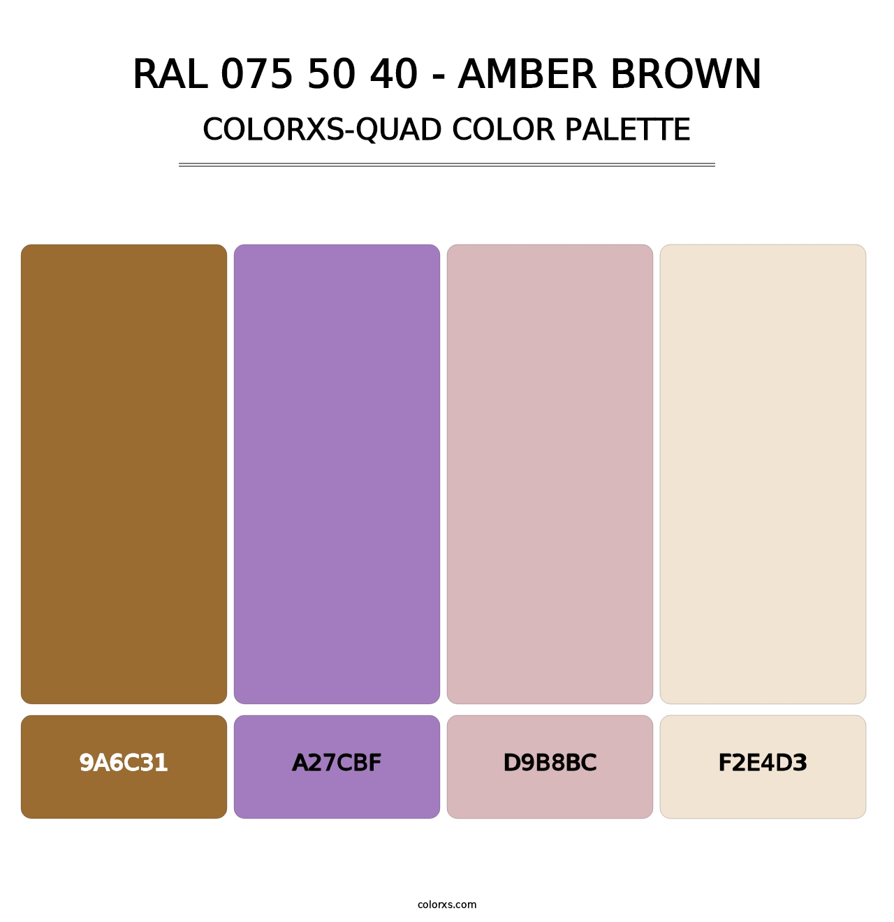 RAL 075 50 40 - Amber Brown - Colorxs Quad Palette