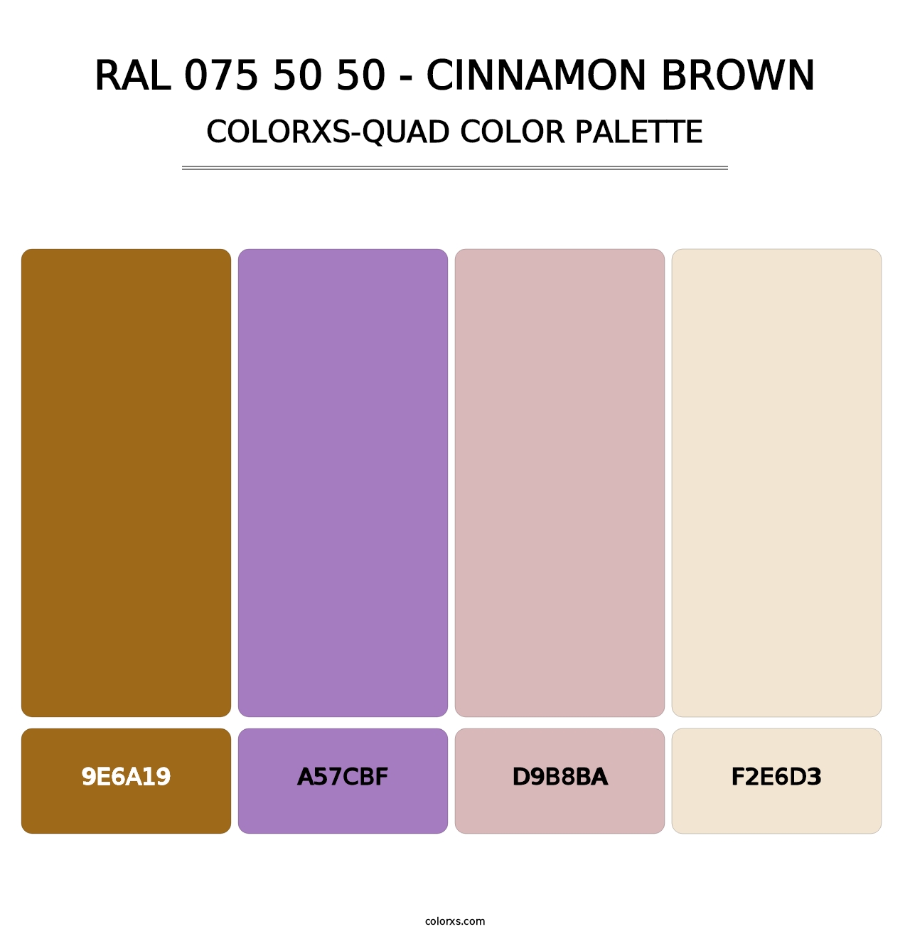 RAL 075 50 50 - Cinnamon Brown - Colorxs Quad Palette