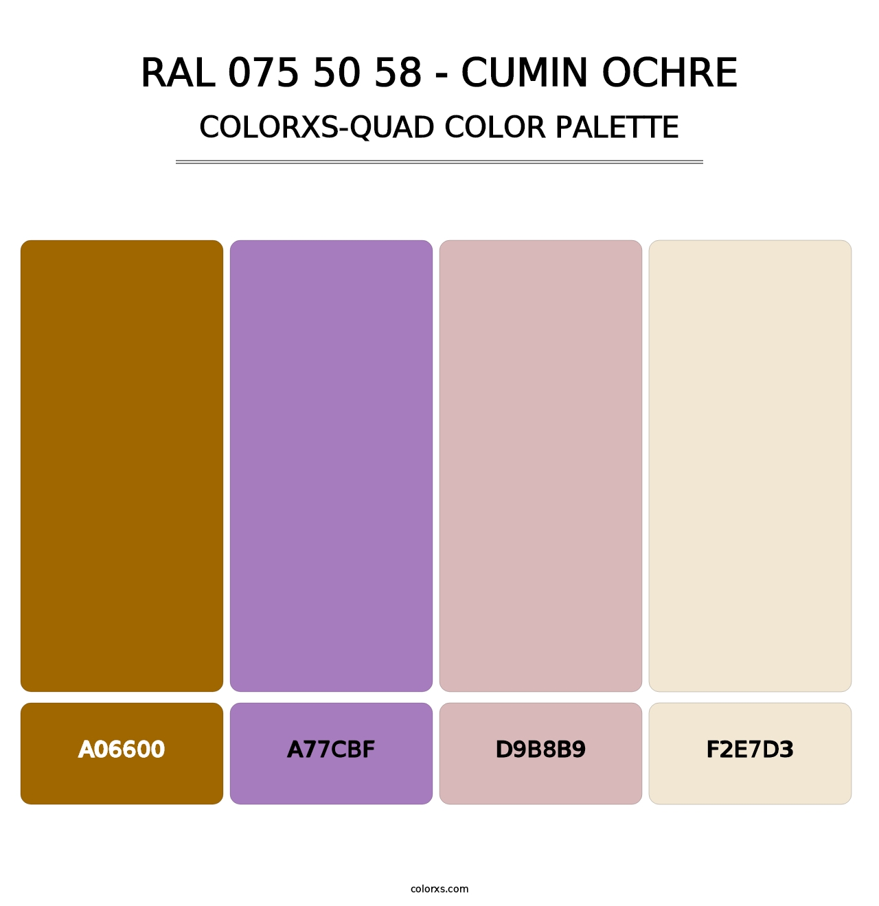 RAL 075 50 58 - Cumin Ochre - Colorxs Quad Palette