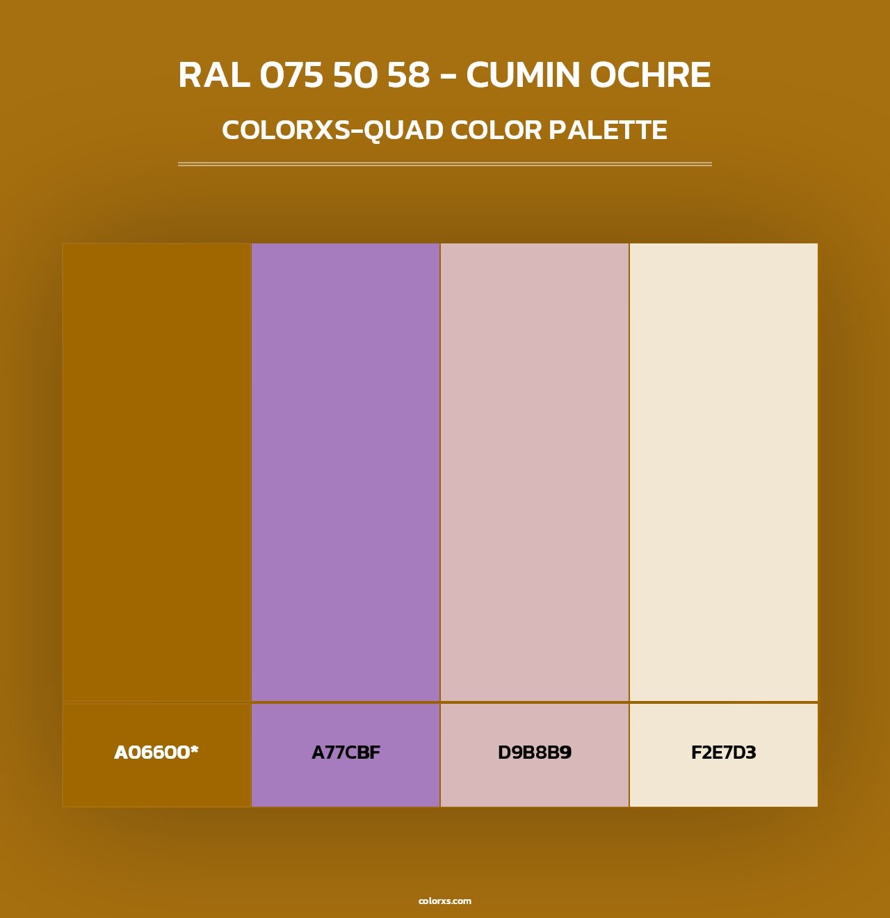 RAL 075 50 58 - Cumin Ochre - Colorxs Quad Palette