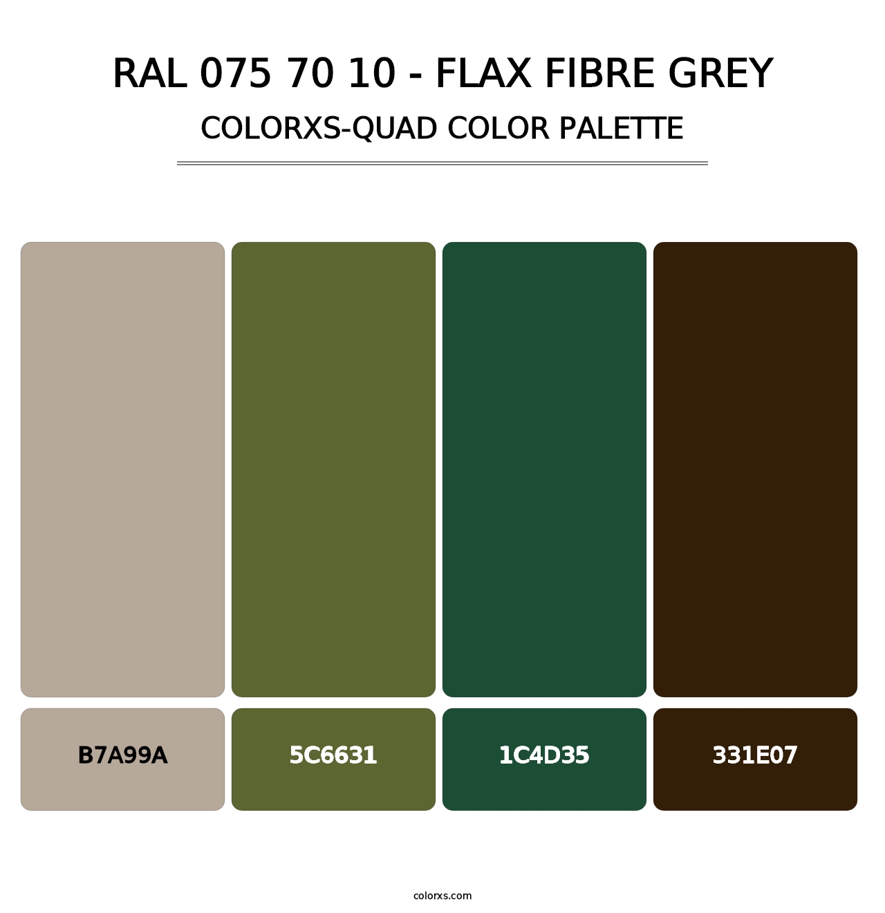 RAL 075 70 10 - Flax Fibre Grey - Colorxs Quad Palette