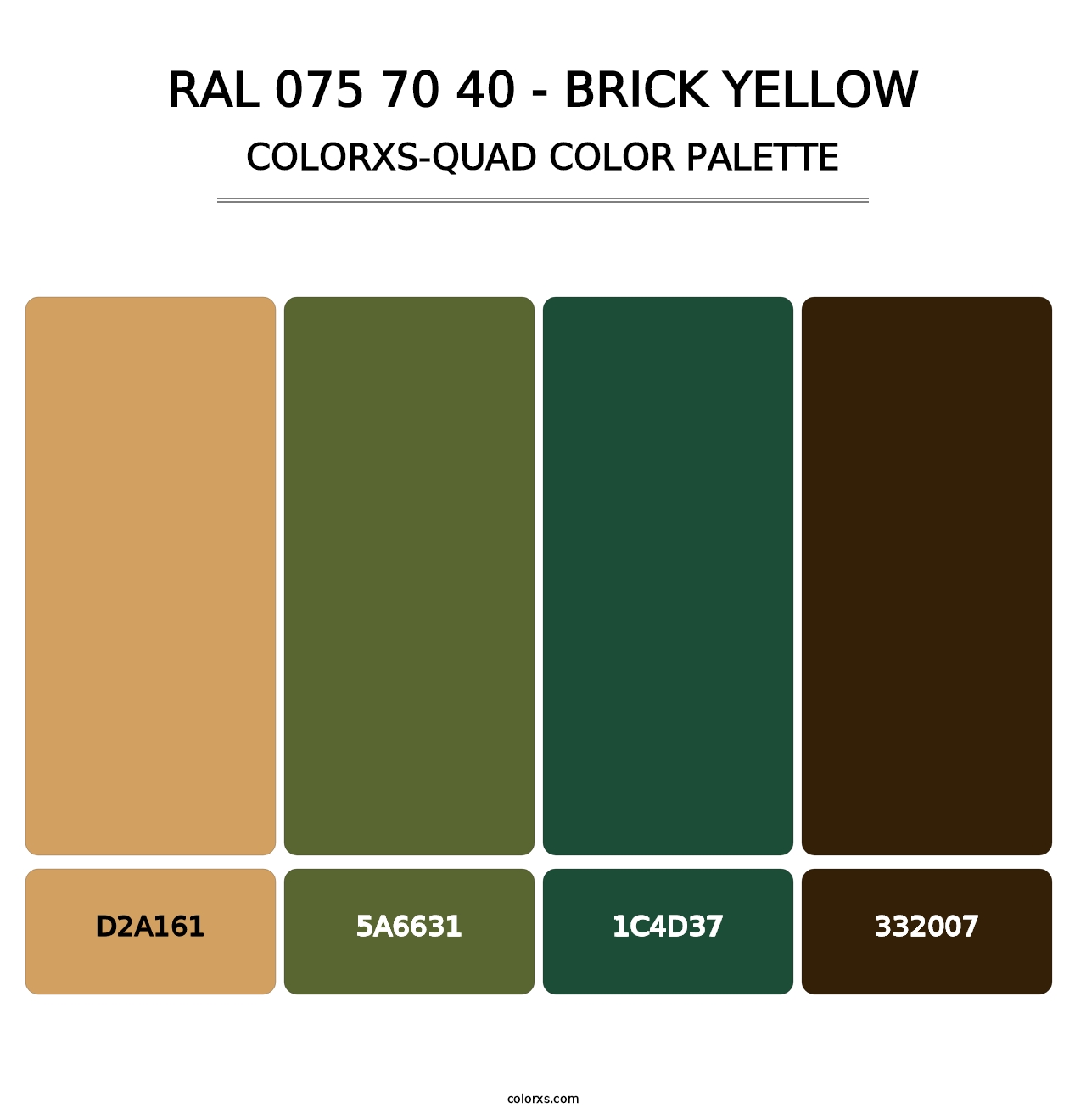 RAL 075 70 40 - Brick Yellow - Colorxs Quad Palette