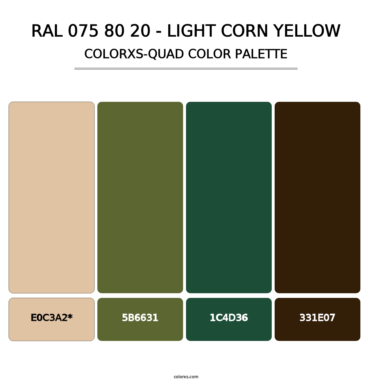 RAL 075 80 20 - Light Corn Yellow - Colorxs Quad Palette