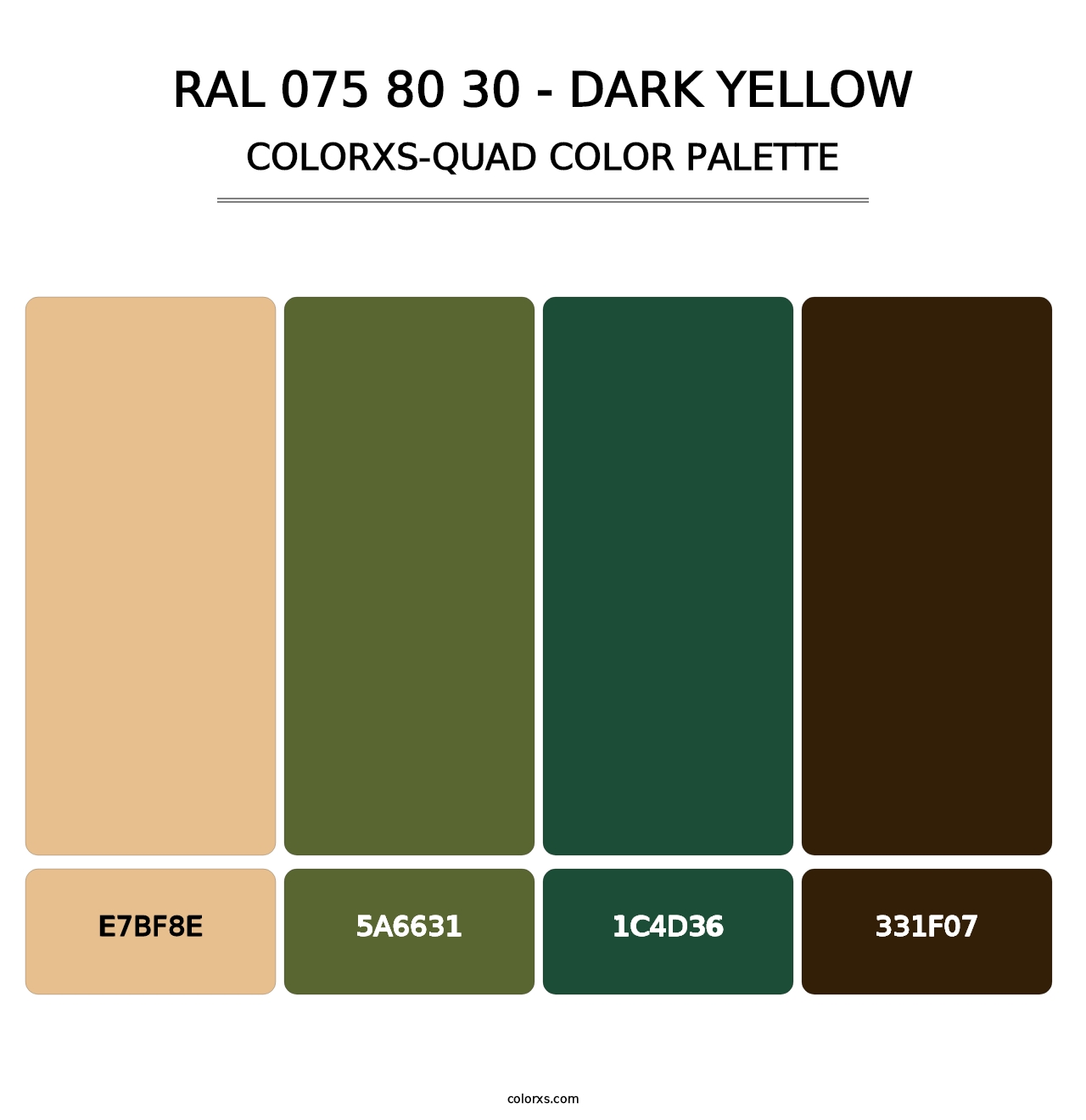 RAL 075 80 30 - Dark Yellow - Colorxs Quad Palette