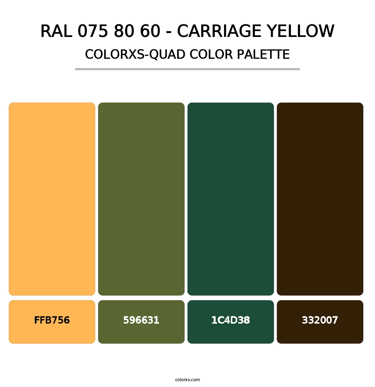 RAL 075 80 60 - Carriage Yellow - Colorxs Quad Palette