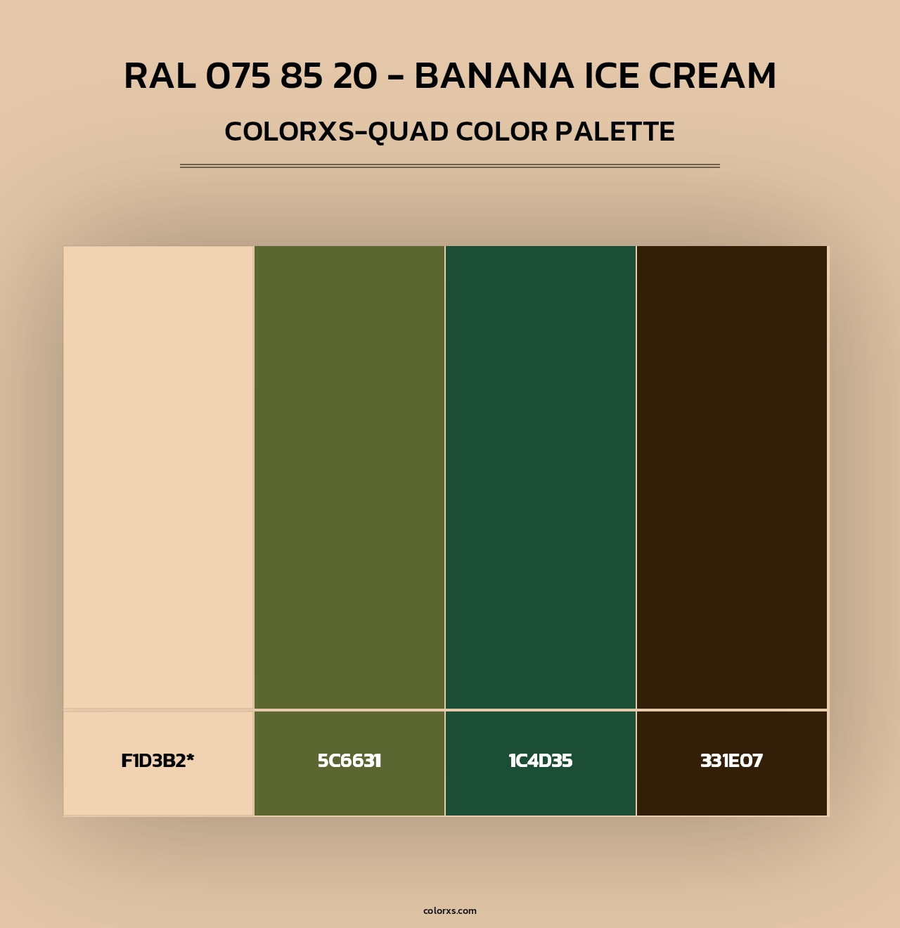 RAL 075 85 20 - Banana Ice Cream - Colorxs Quad Palette