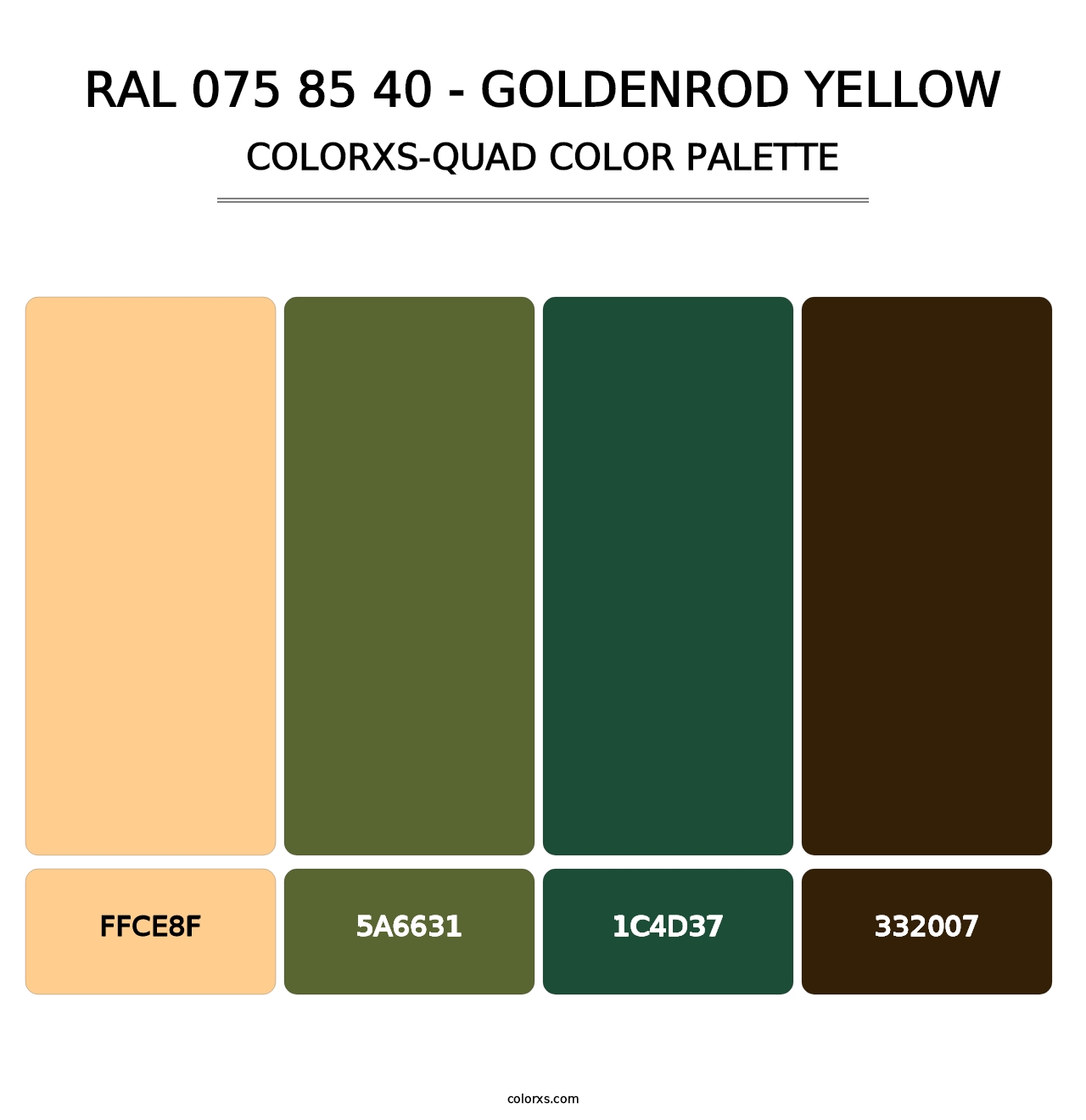 RAL 075 85 40 - Goldenrod Yellow - Colorxs Quad Palette
