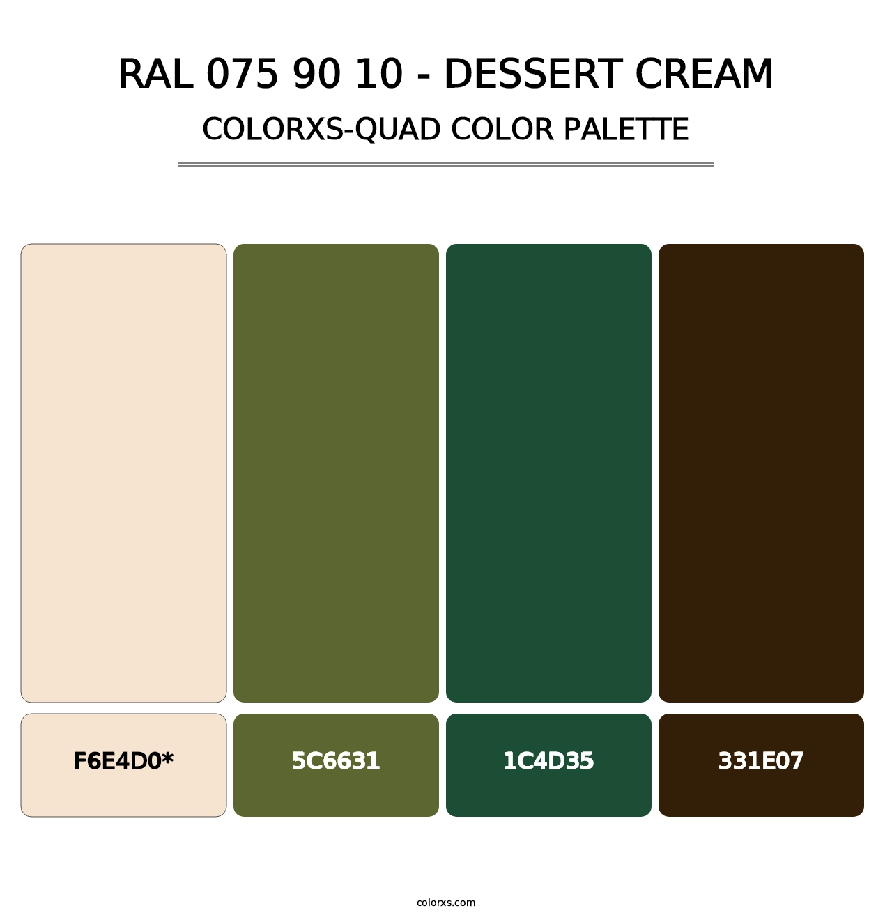 RAL 075 90 10 - Dessert Cream - Colorxs Quad Palette