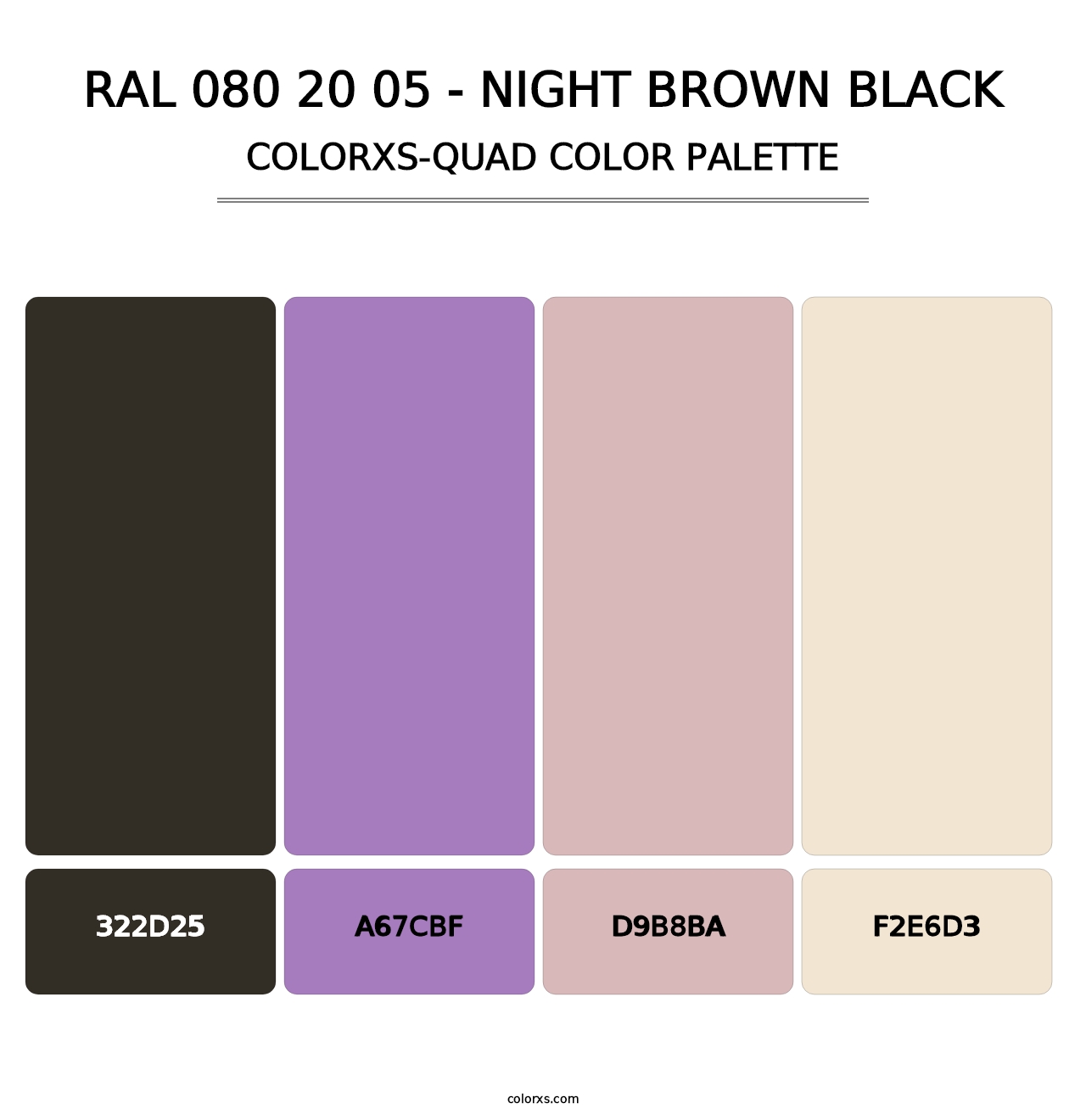 RAL 080 20 05 - Night Brown Black - Colorxs Quad Palette