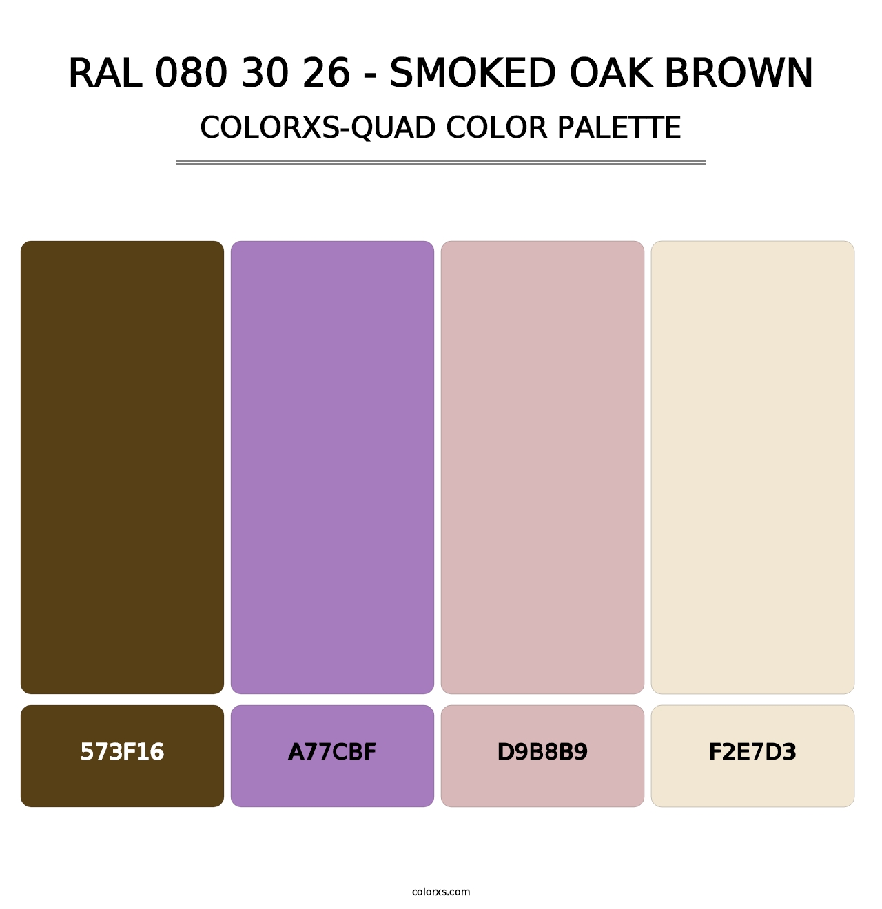 RAL 080 30 26 - Smoked Oak Brown - Colorxs Quad Palette