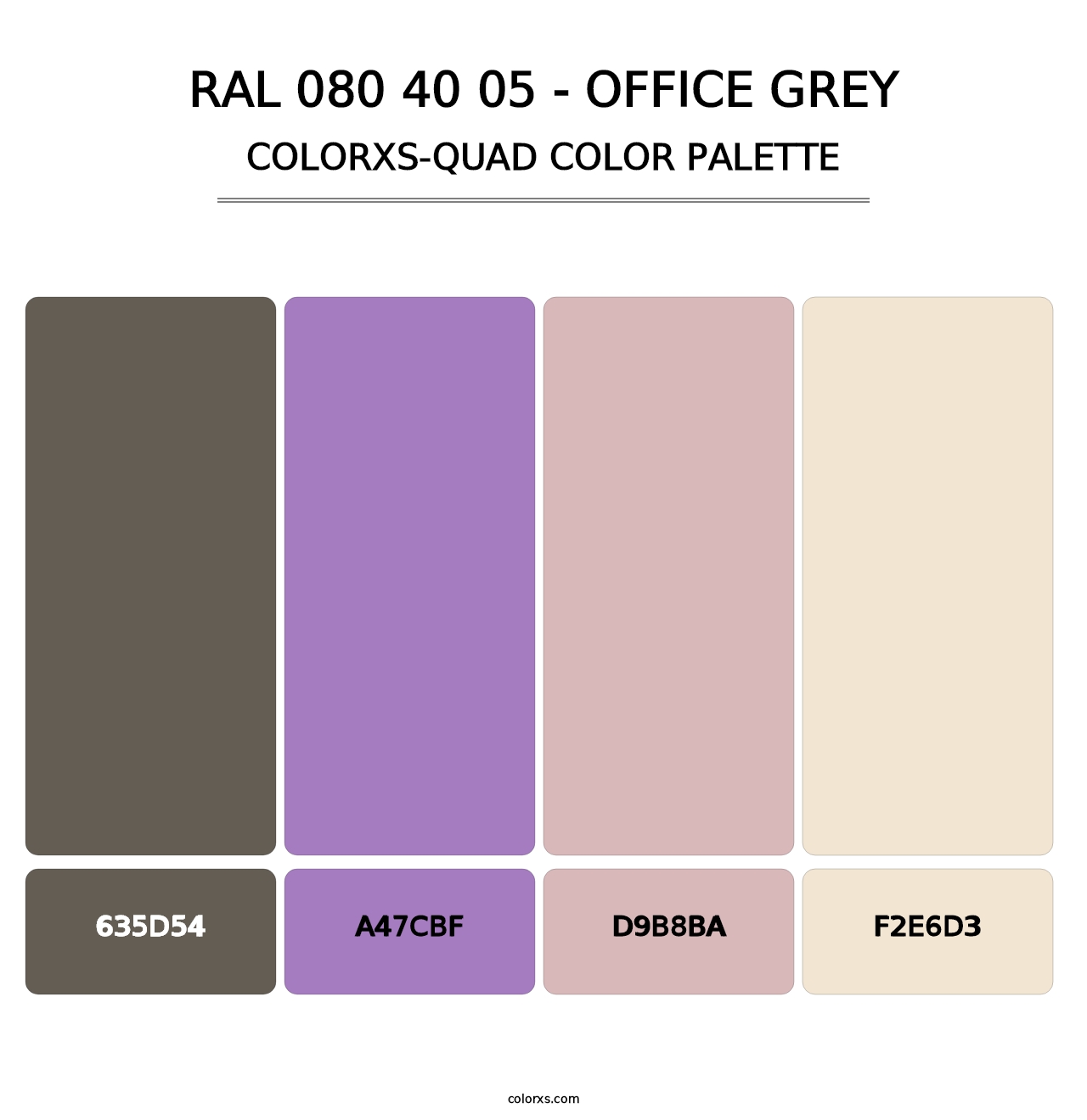 RAL 080 40 05 - Office Grey - Colorxs Quad Palette