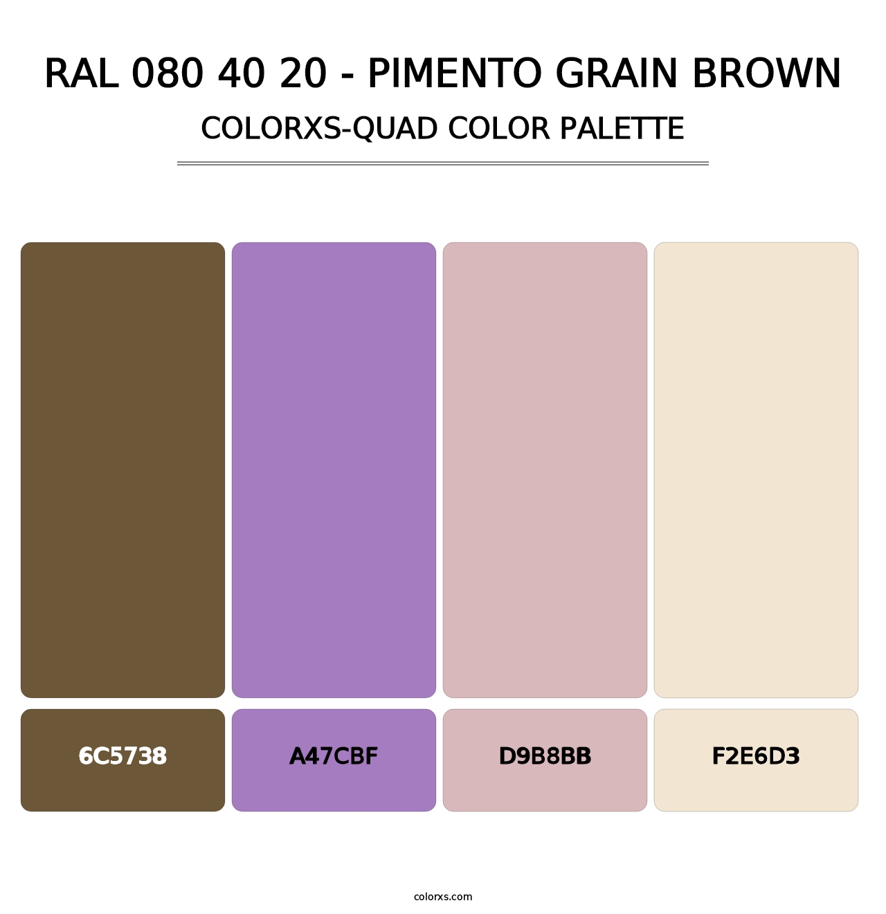 RAL 080 40 20 - Pimento Grain Brown - Colorxs Quad Palette