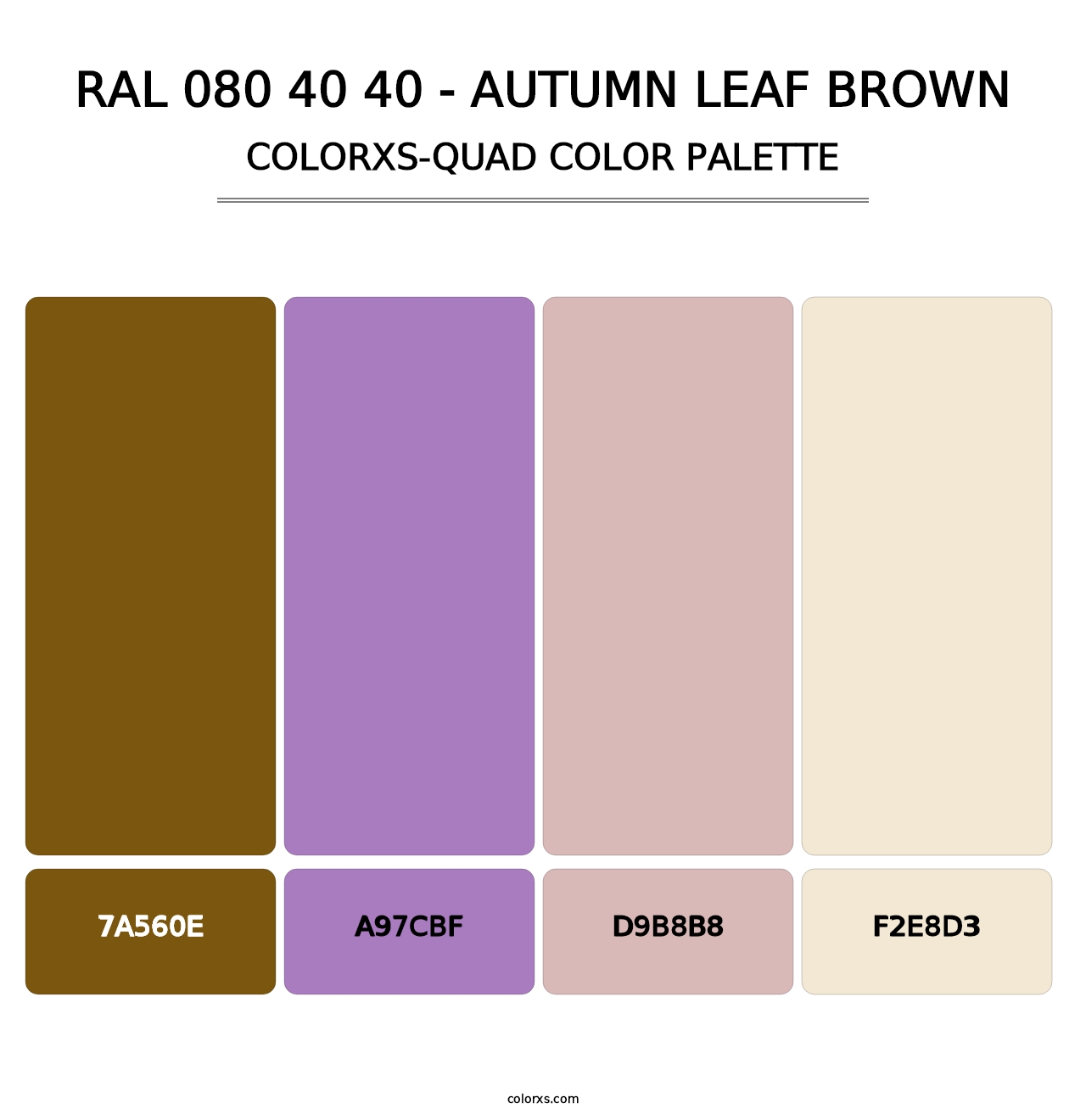 RAL 080 40 40 - Autumn Leaf Brown - Colorxs Quad Palette