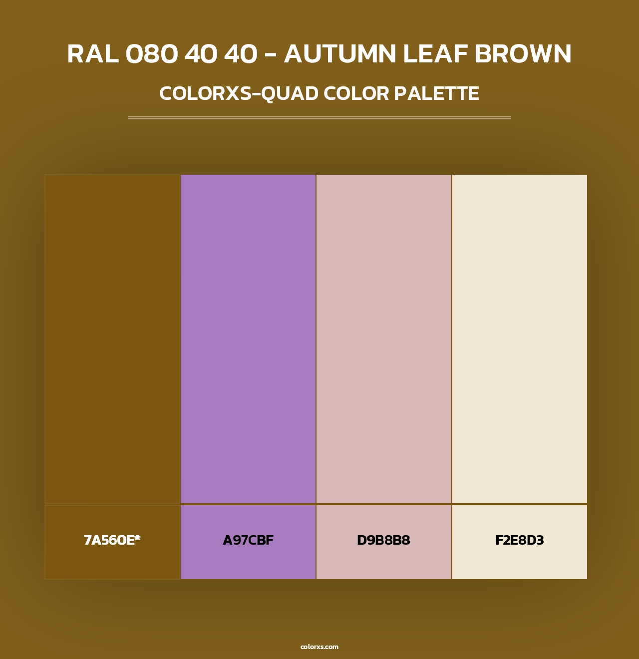 RAL 080 40 40 - Autumn Leaf Brown - Colorxs Quad Palette