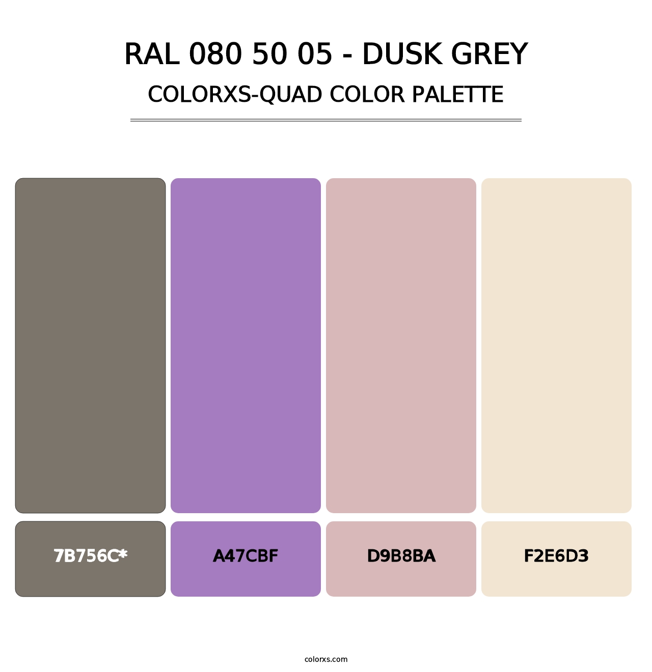RAL 080 50 05 - Dusk Grey - Colorxs Quad Palette