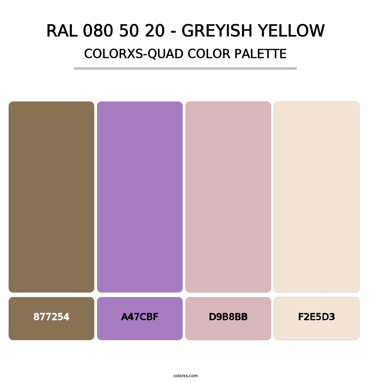 RAL 080 50 20 - Greyish Yellow - Colorxs Quad Palette