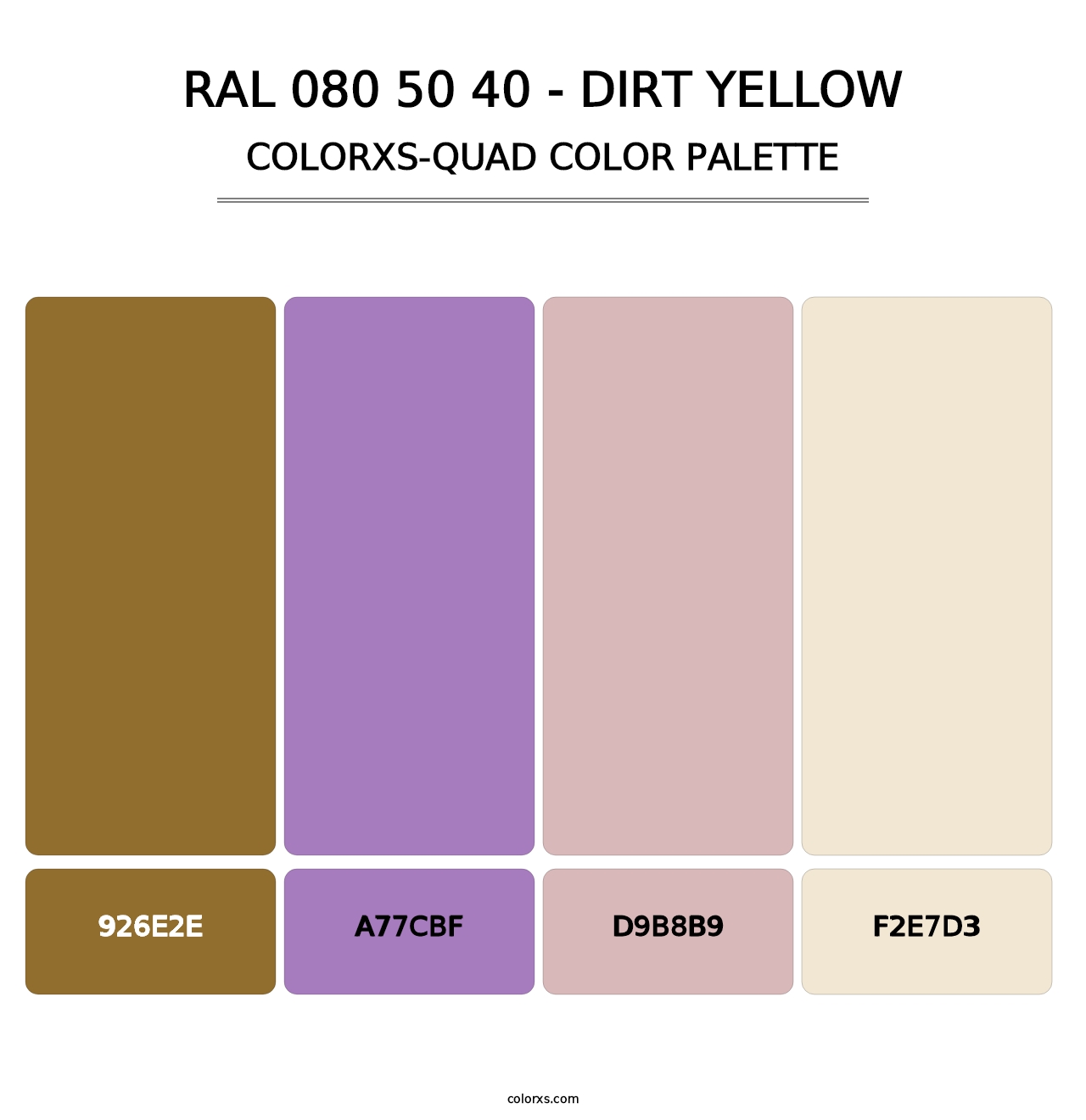 RAL 080 50 40 - Dirt Yellow - Colorxs Quad Palette