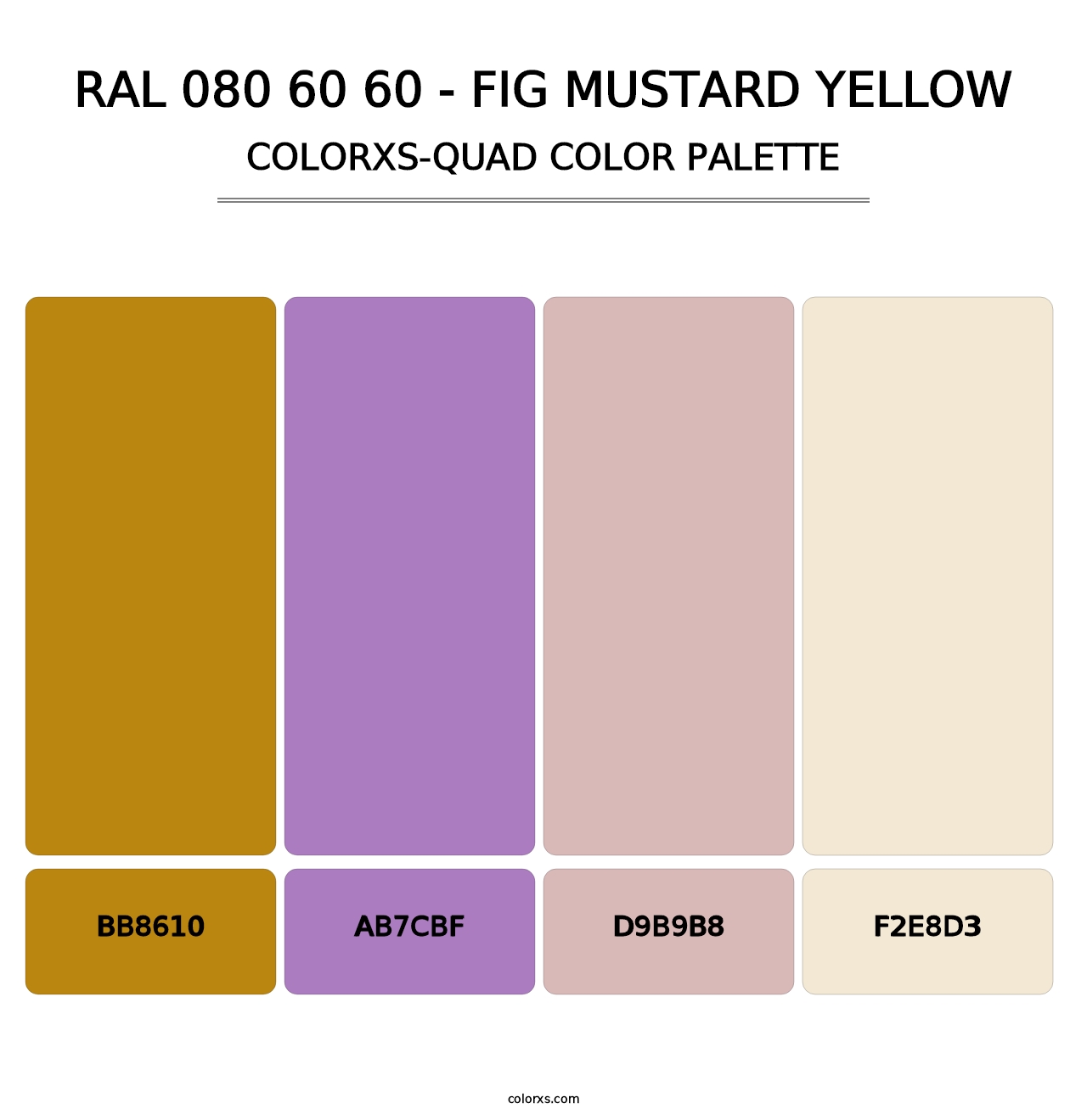 RAL 080 60 60 - Fig Mustard Yellow - Colorxs Quad Palette
