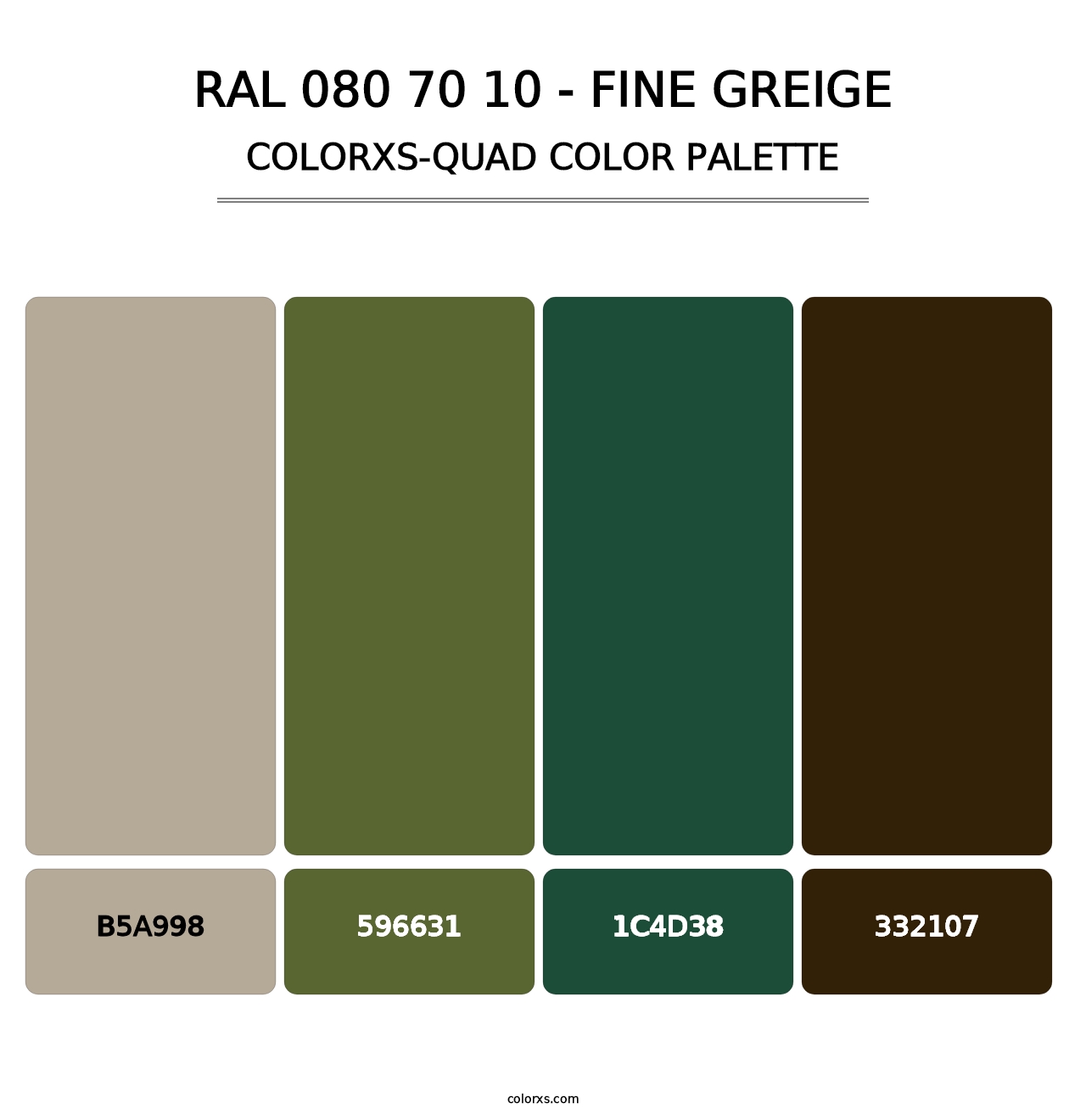 RAL 080 70 10 - Fine Greige - Colorxs Quad Palette