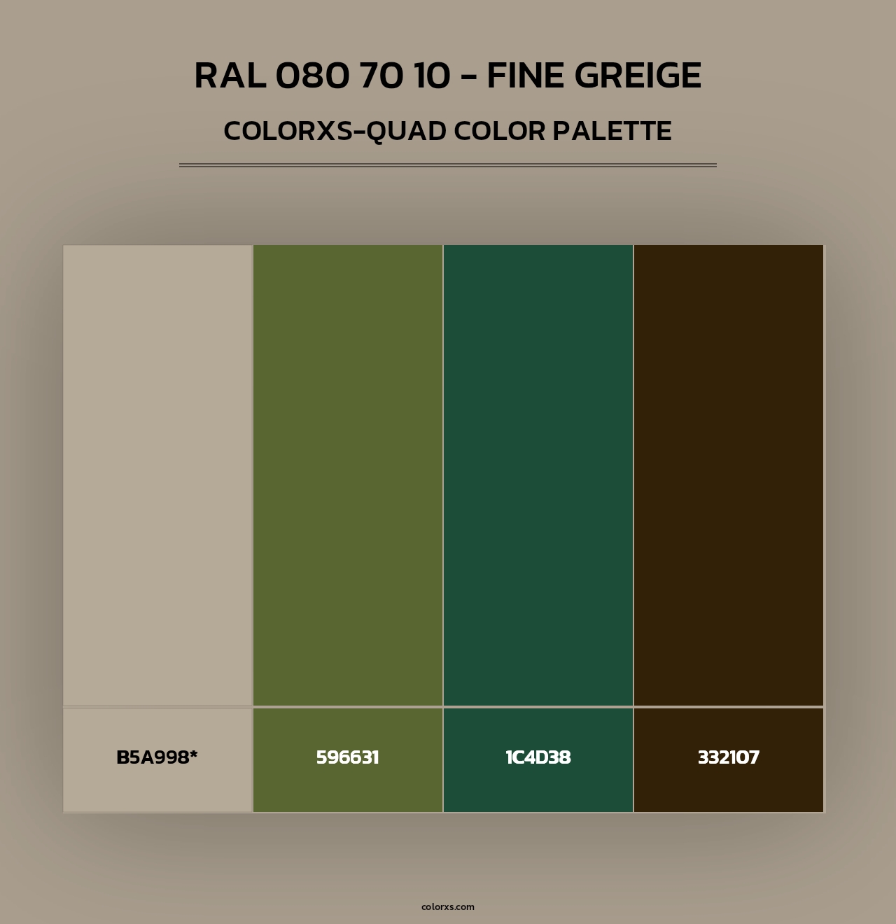 RAL 080 70 10 - Fine Greige - Colorxs Quad Palette