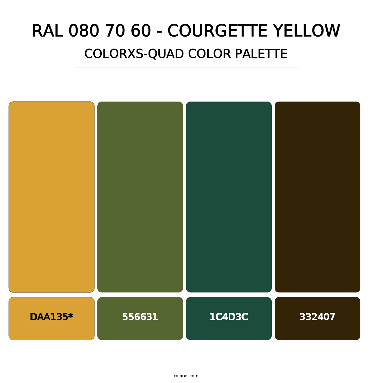 RAL 080 70 60 - Courgette Yellow - Colorxs Quad Palette