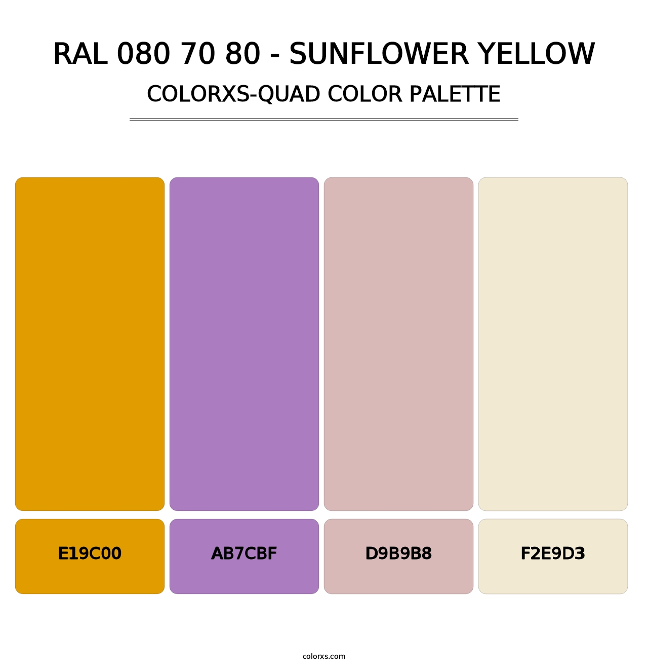 RAL 080 70 80 - Sunflower Yellow - Colorxs Quad Palette
