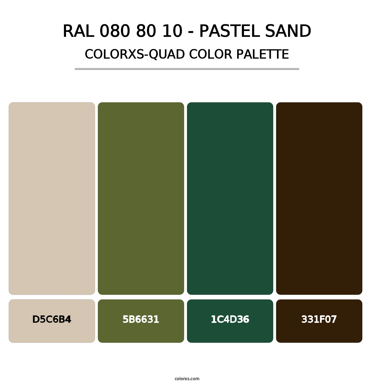 RAL 080 80 10 - Pastel Sand - Colorxs Quad Palette