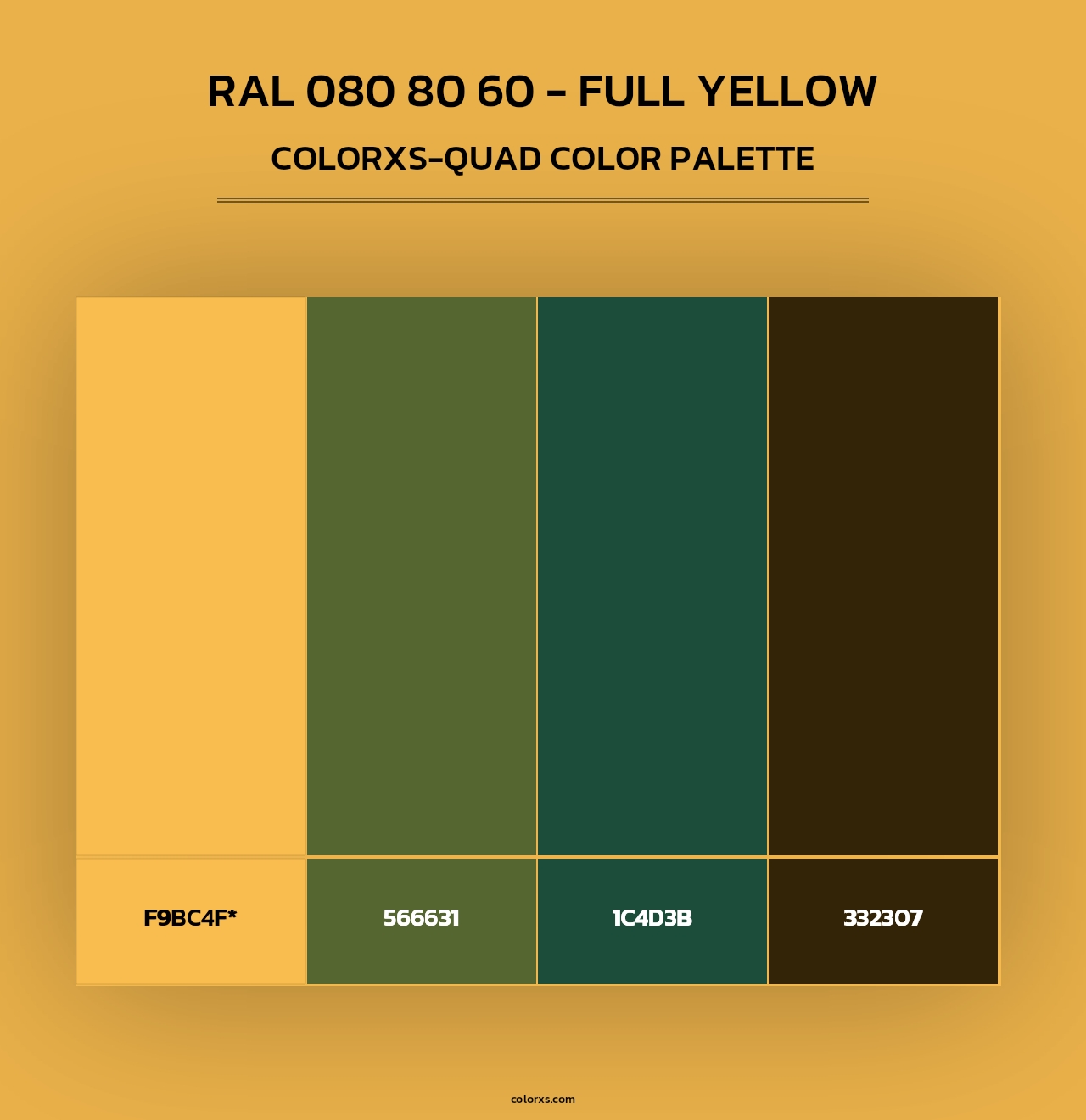 RAL 080 80 60 - Full Yellow - Colorxs Quad Palette