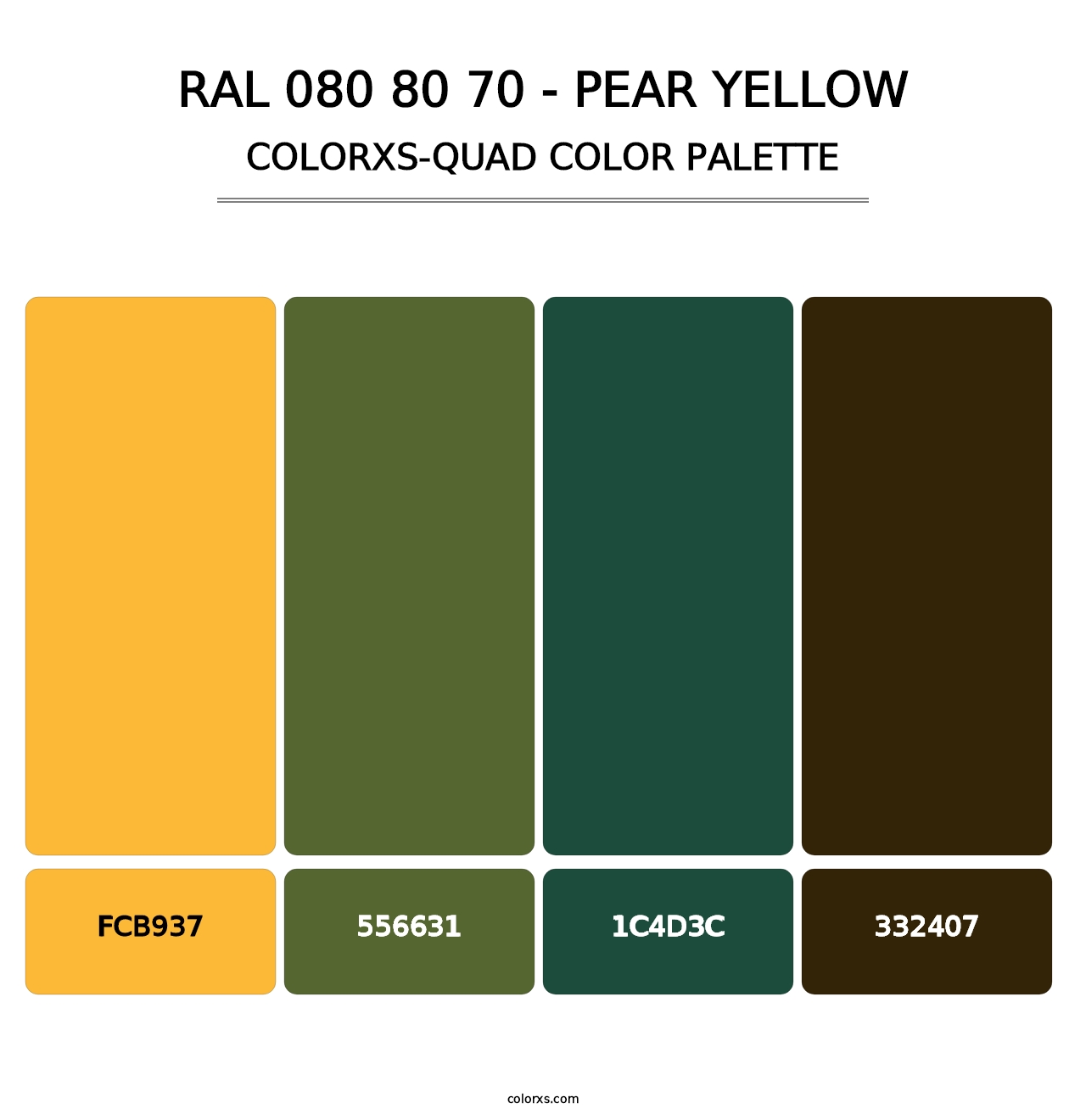 RAL 080 80 70 - Pear Yellow - Colorxs Quad Palette