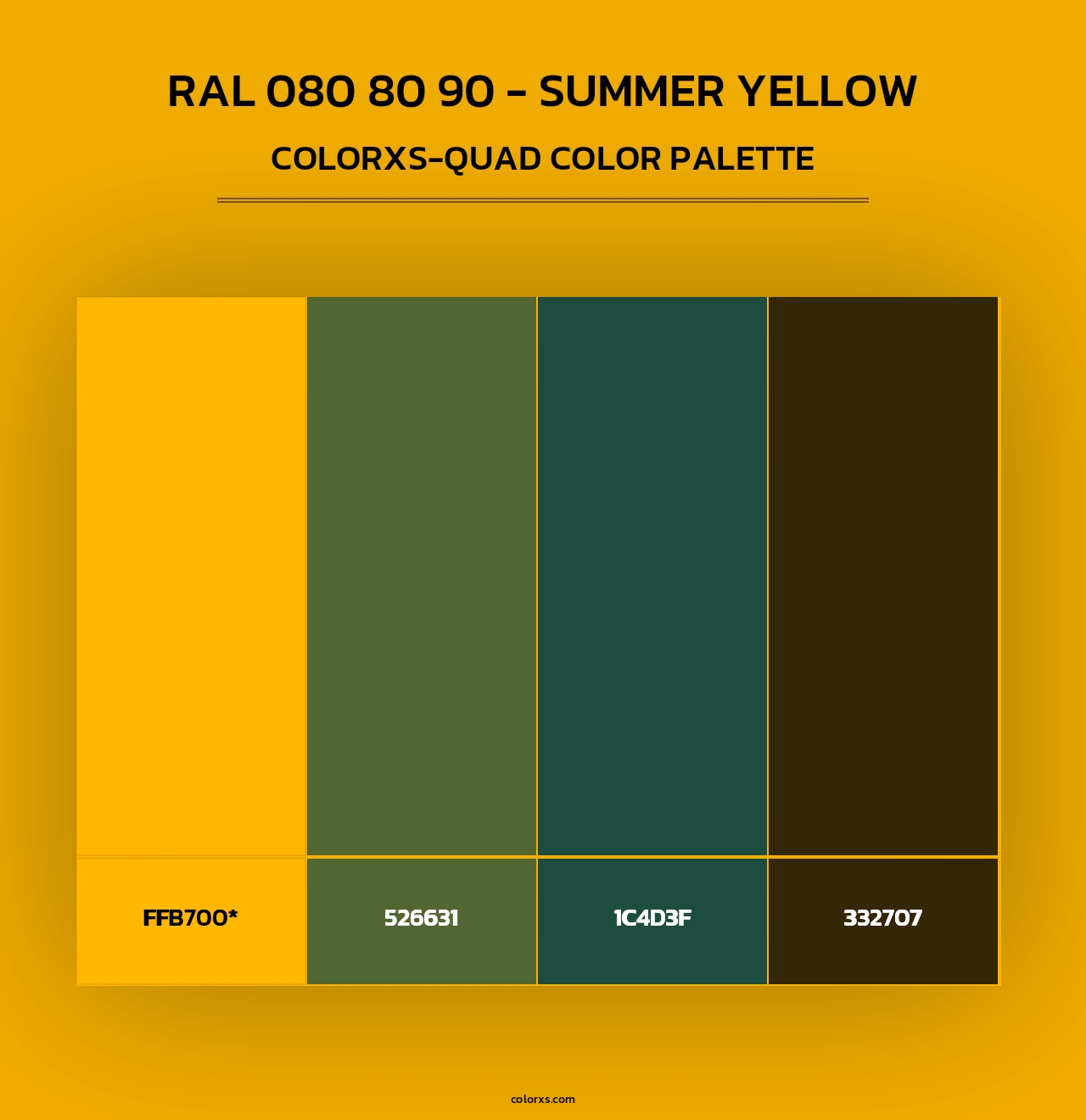 RAL 080 80 90 - Summer Yellow - Colorxs Quad Palette