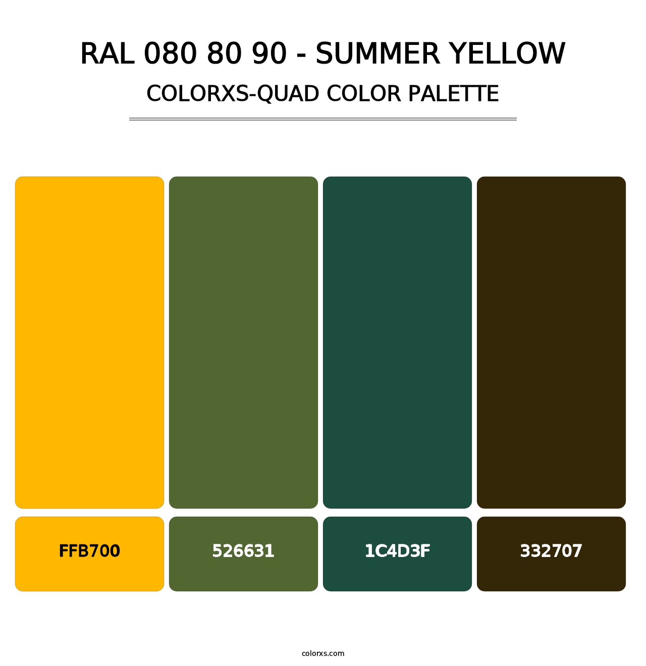 RAL 080 80 90 - Summer Yellow - Colorxs Quad Palette