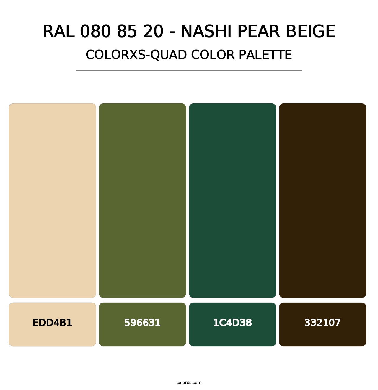 RAL 080 85 20 - Nashi Pear Beige - Colorxs Quad Palette