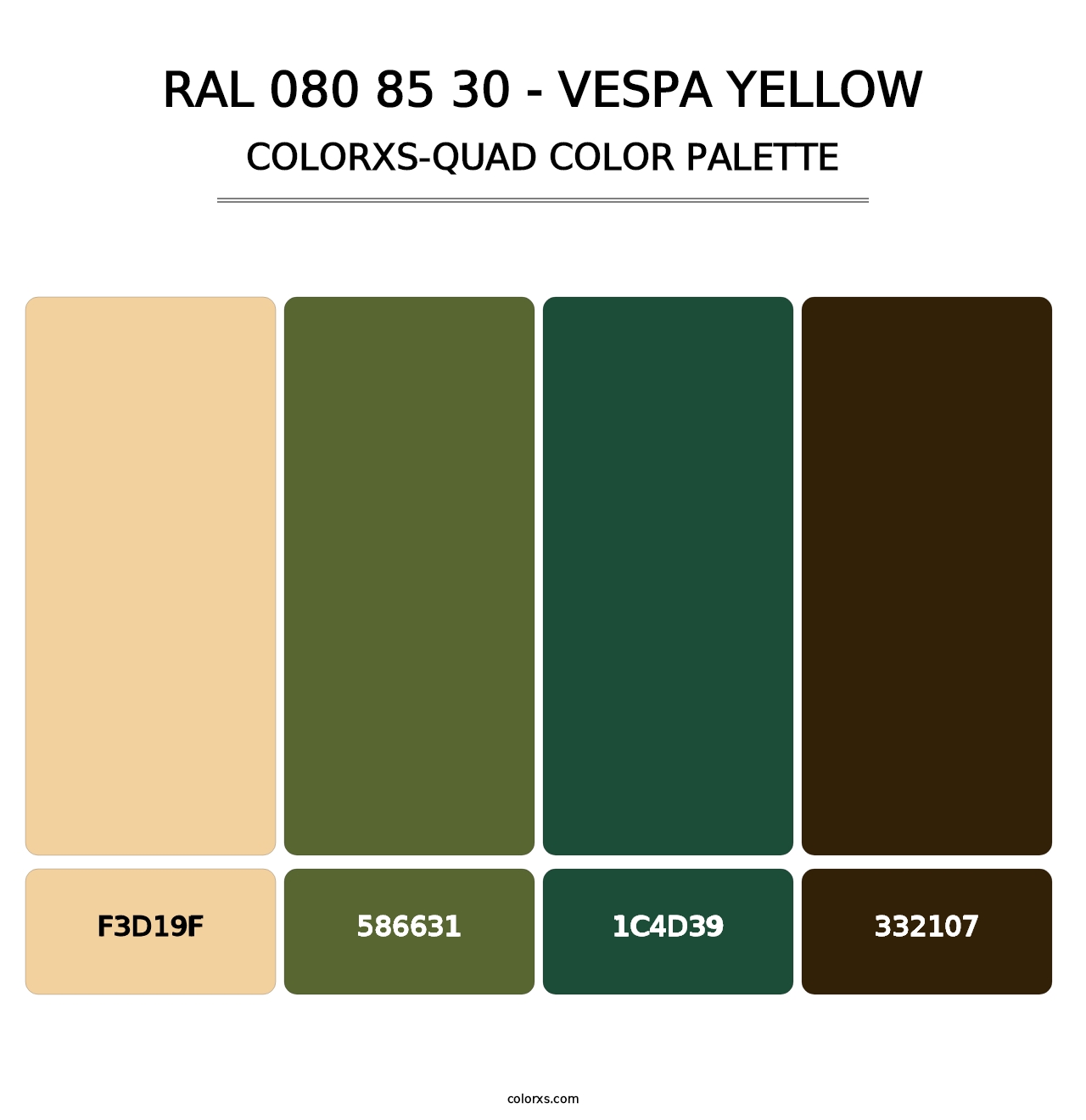 RAL 080 85 30 - Vespa Yellow - Colorxs Quad Palette