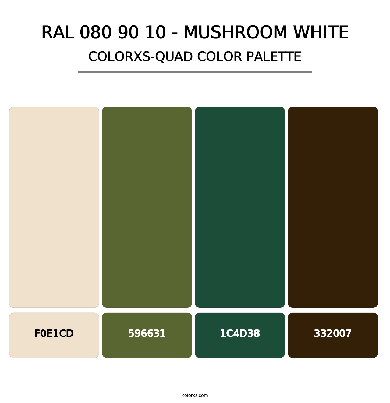 RAL 080 90 10 - Mushroom White - Colorxs Quad Palette