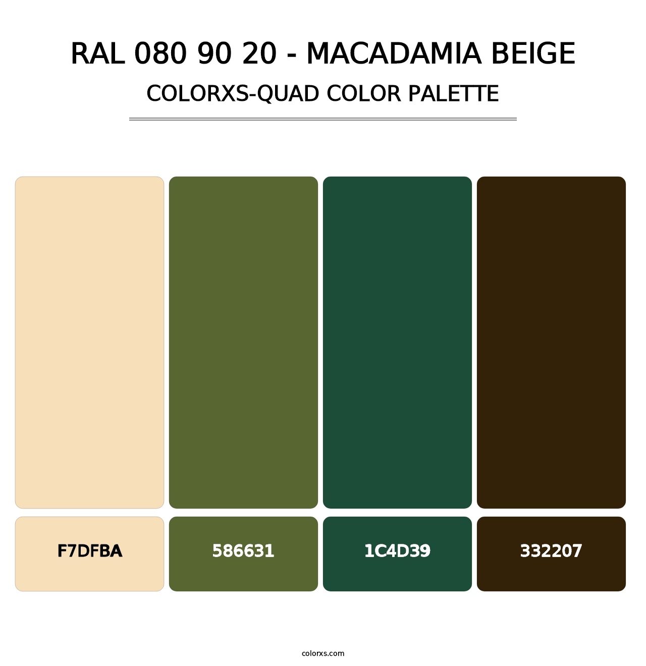 RAL 080 90 20 - Macadamia Beige - Colorxs Quad Palette